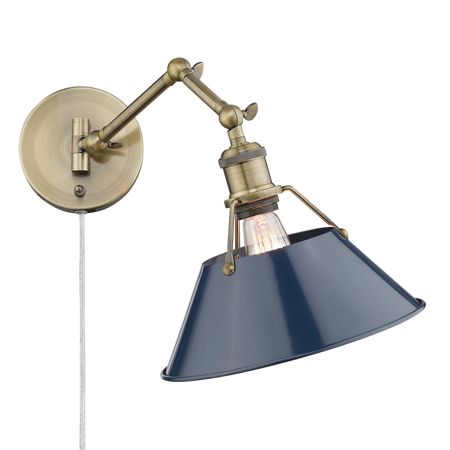Golden - 3306-A1W AB-NVY - One Light Wall Sconce - Orwell - Aged Brass