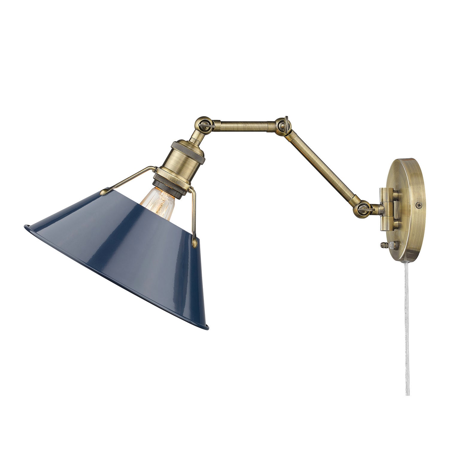 Golden - 3306-A1W AB-NVY - One Light Wall Sconce - Orwell - Aged Brass