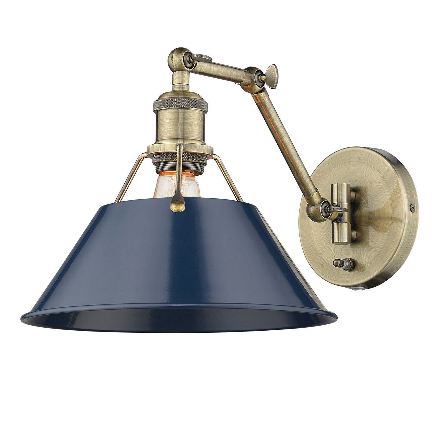 Golden - 3306-A1W AB-NVY - One Light Wall Sconce - Orwell - Aged Brass