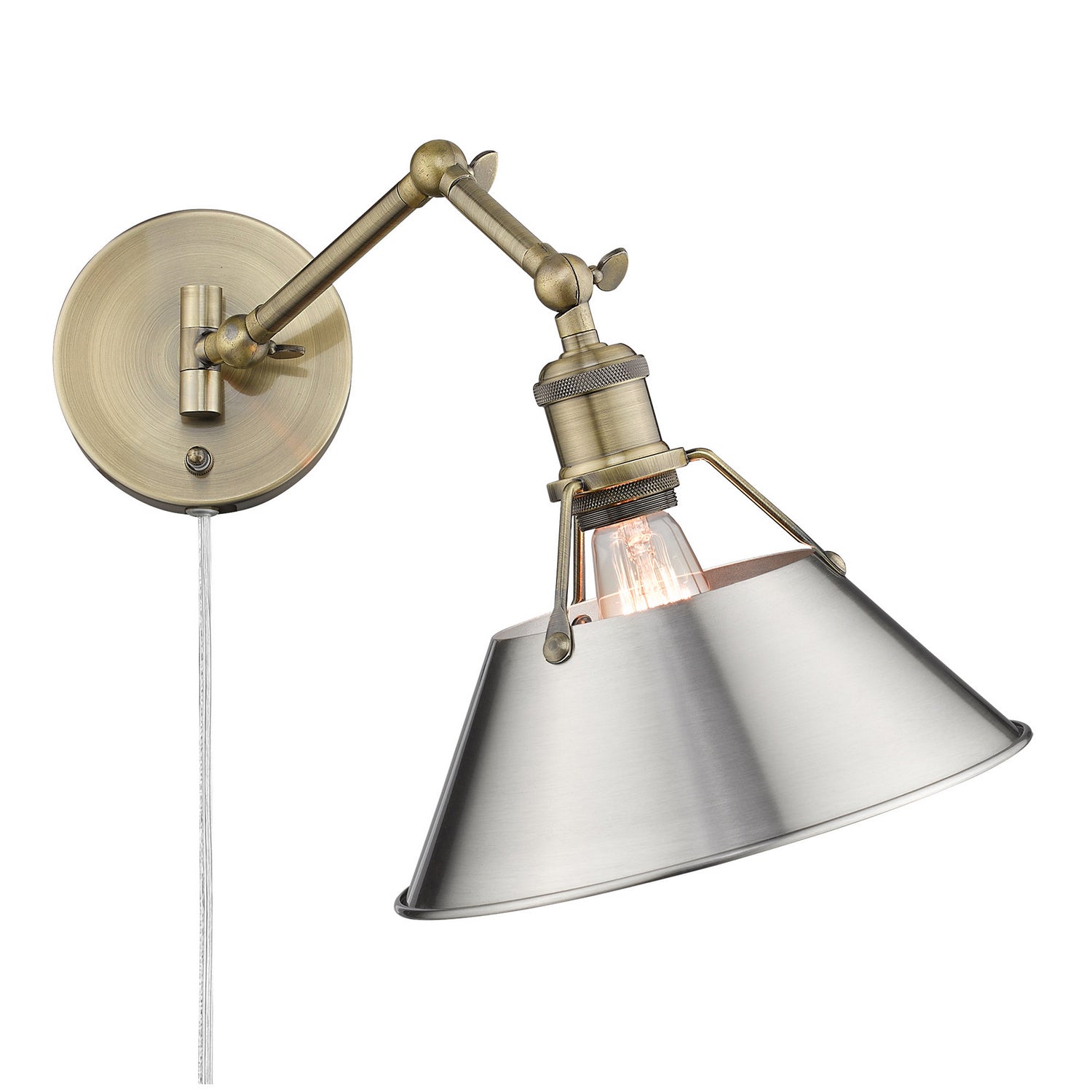 Golden - 3306-A1W AB-PW - One Light Wall Sconce - Orwell - Aged Brass
