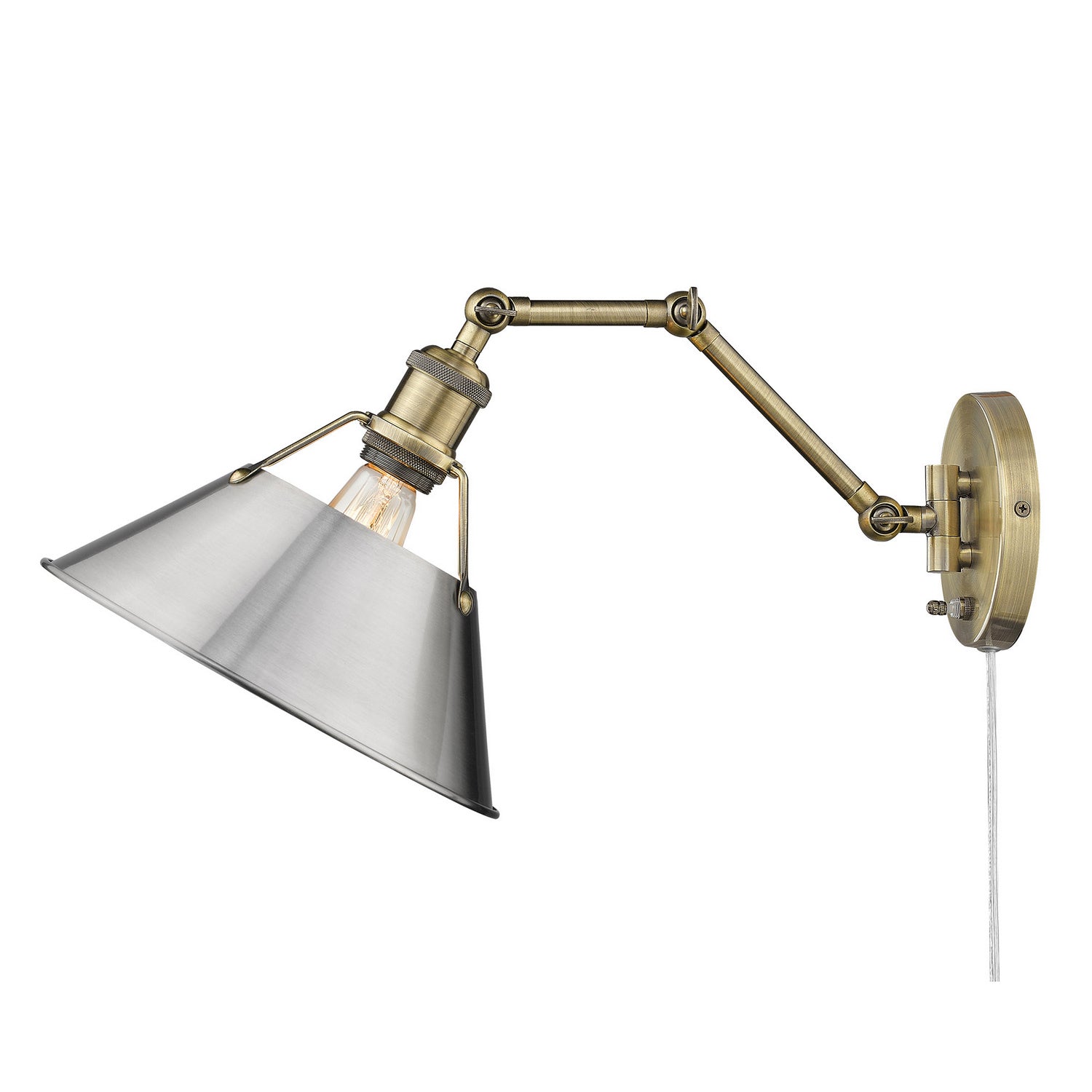 Golden - 3306-A1W AB-PW - One Light Wall Sconce - Orwell - Aged Brass