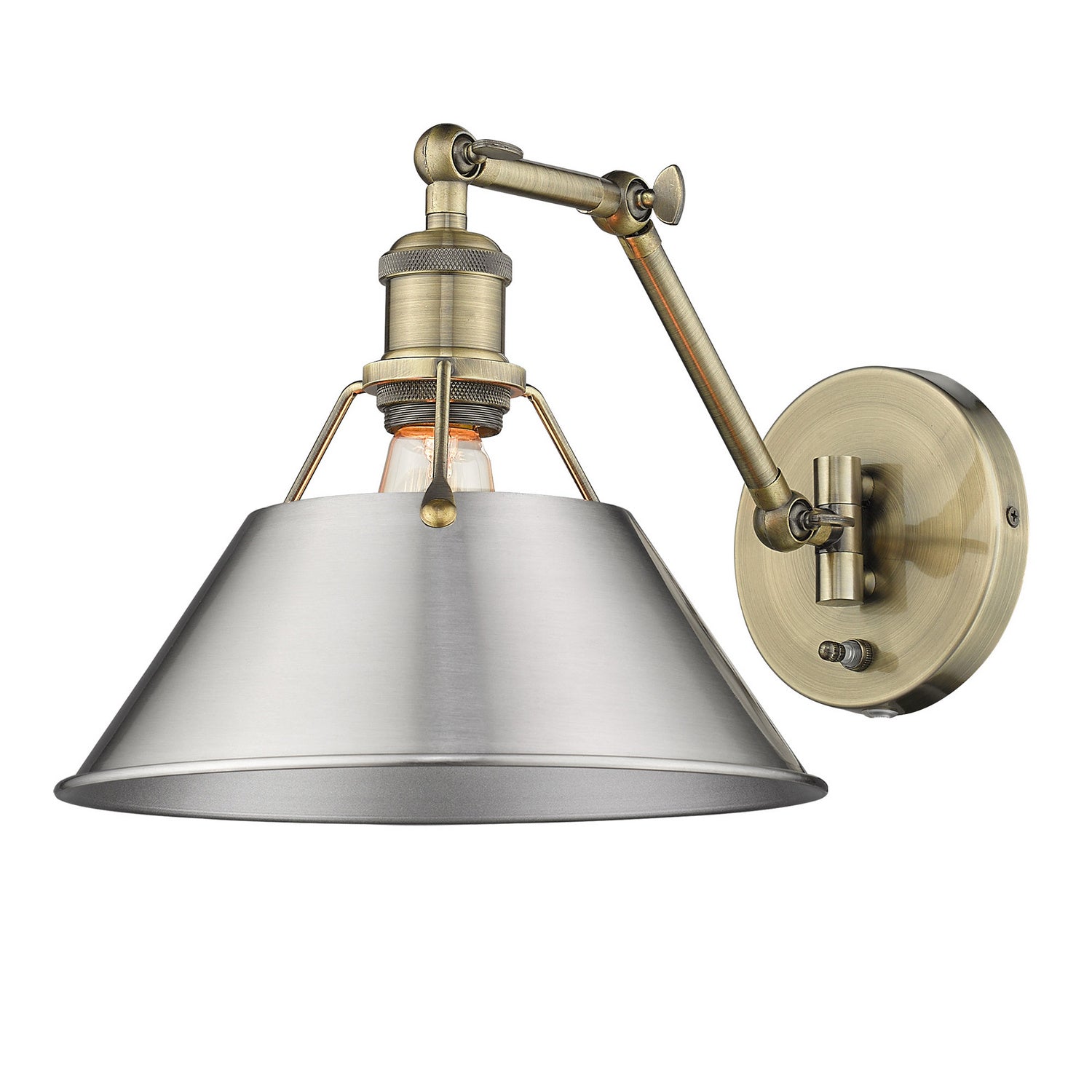 Golden - 3306-A1W AB-PW - One Light Wall Sconce - Orwell - Aged Brass