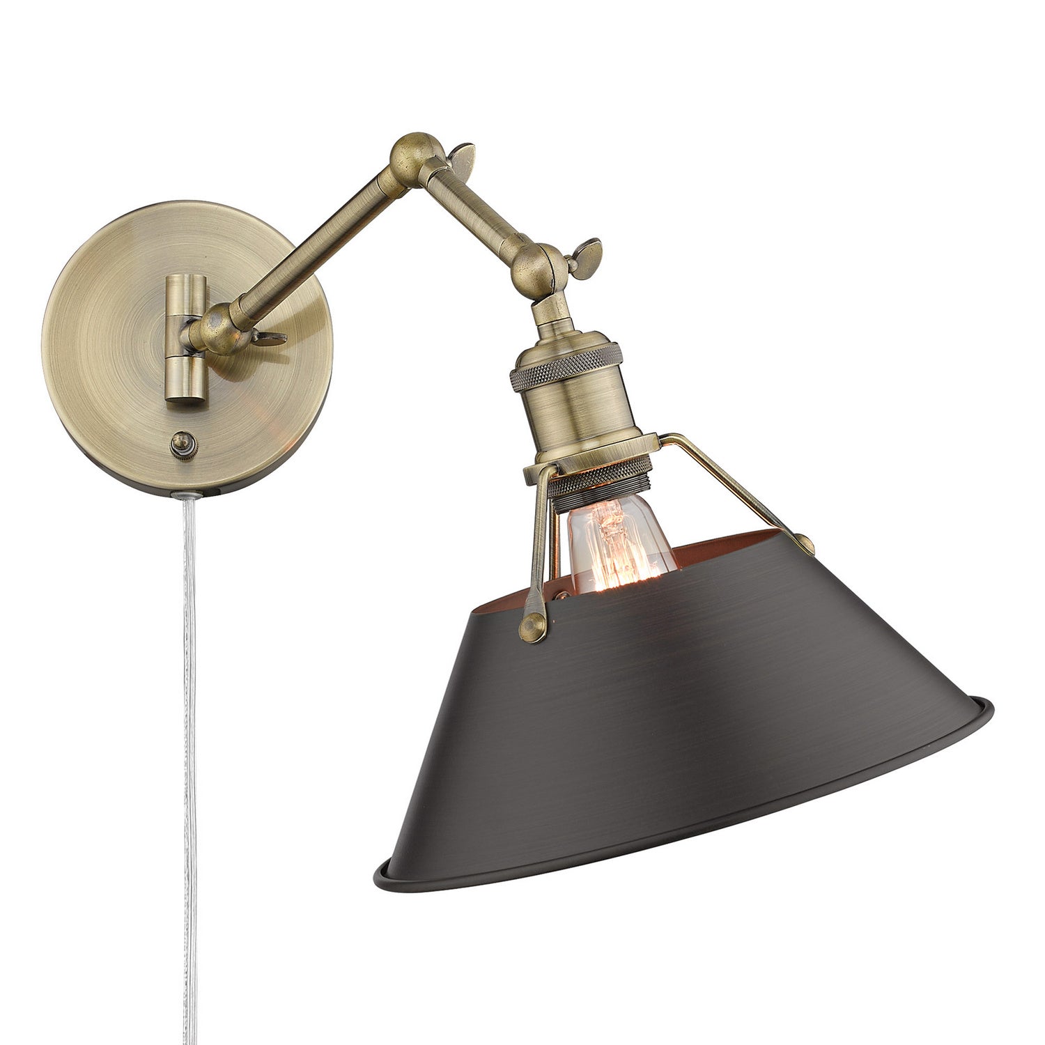 Golden - 3306-A1W AB-RBZ - One Light Wall Sconce - Orwell - Aged Brass