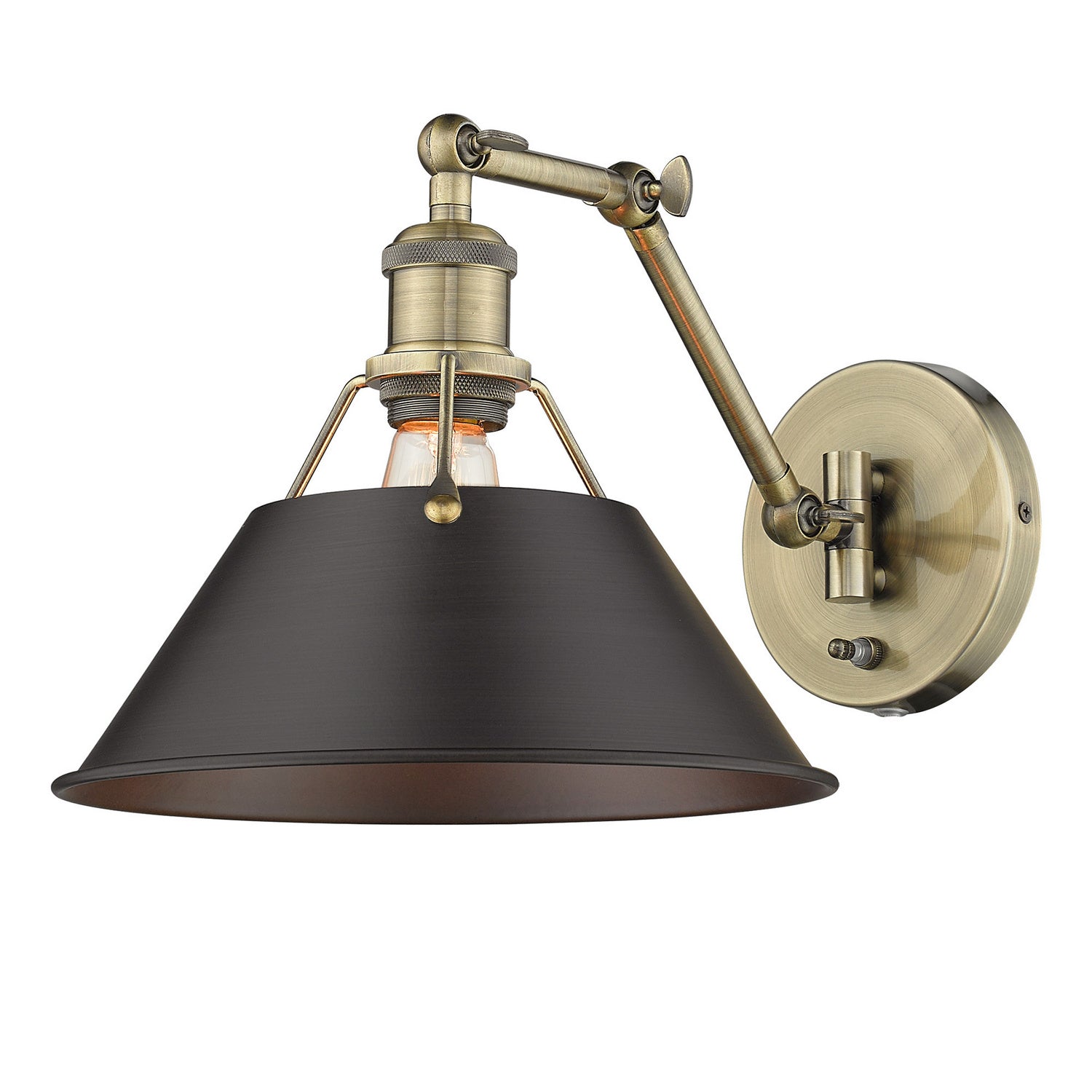 Golden - 3306-A1W AB-RBZ - One Light Wall Sconce - Orwell - Aged Brass
