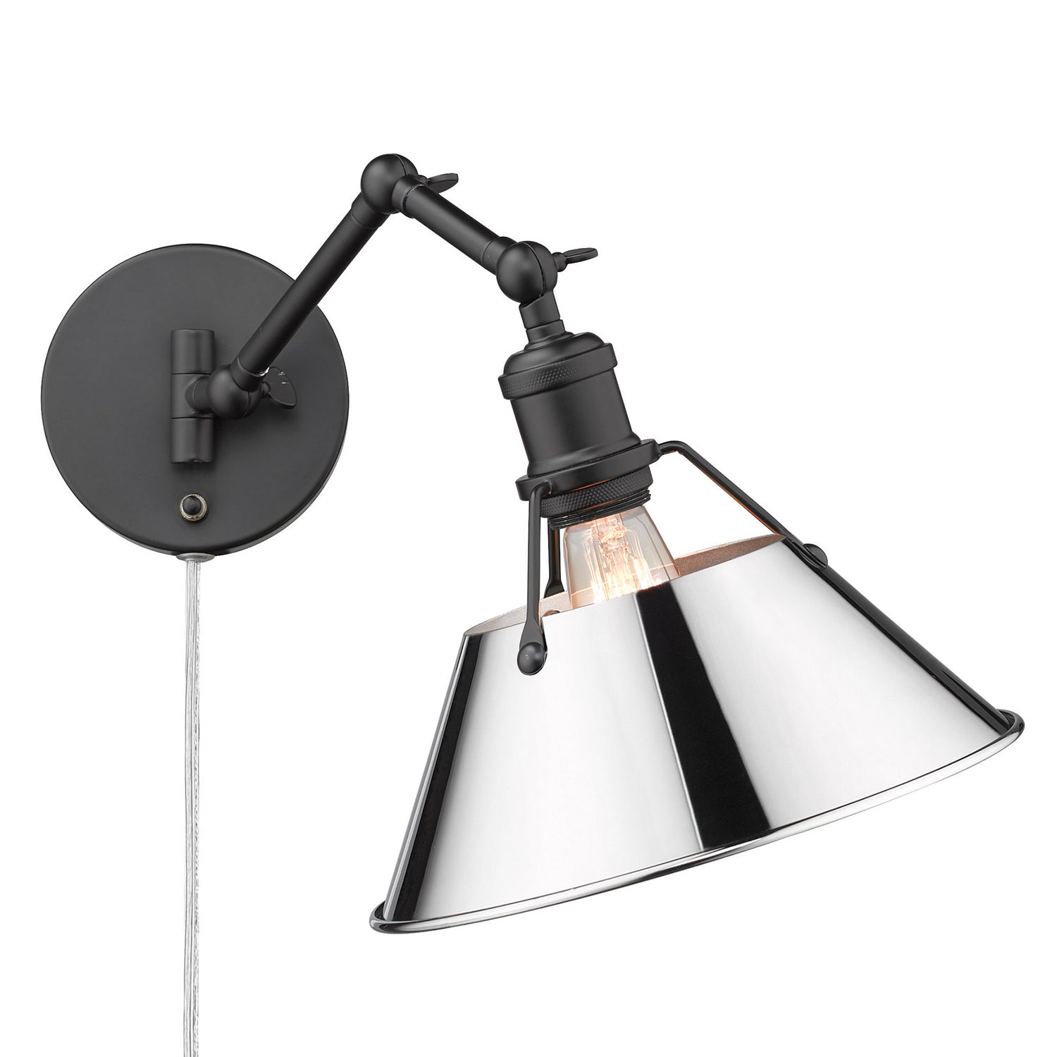 Golden - 3306-A1W BLK-CH - One Light Wall Sconce - Orwell - Matte Black