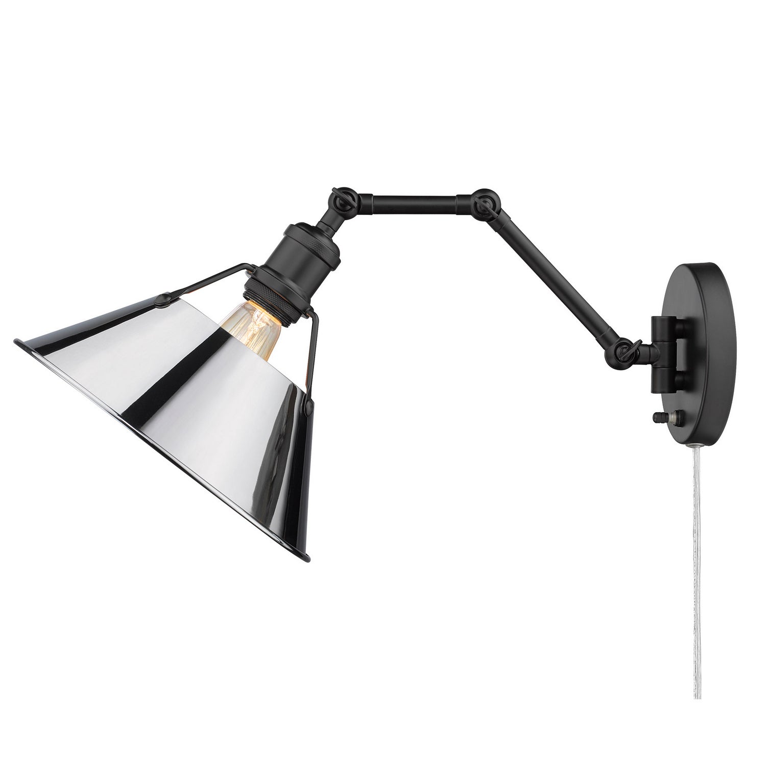 Golden - 3306-A1W BLK-CH - One Light Wall Sconce - Orwell - Matte Black