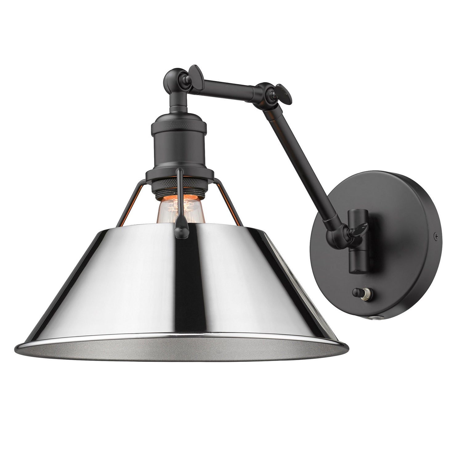 Golden - 3306-A1W BLK-CH - One Light Wall Sconce - Orwell - Matte Black