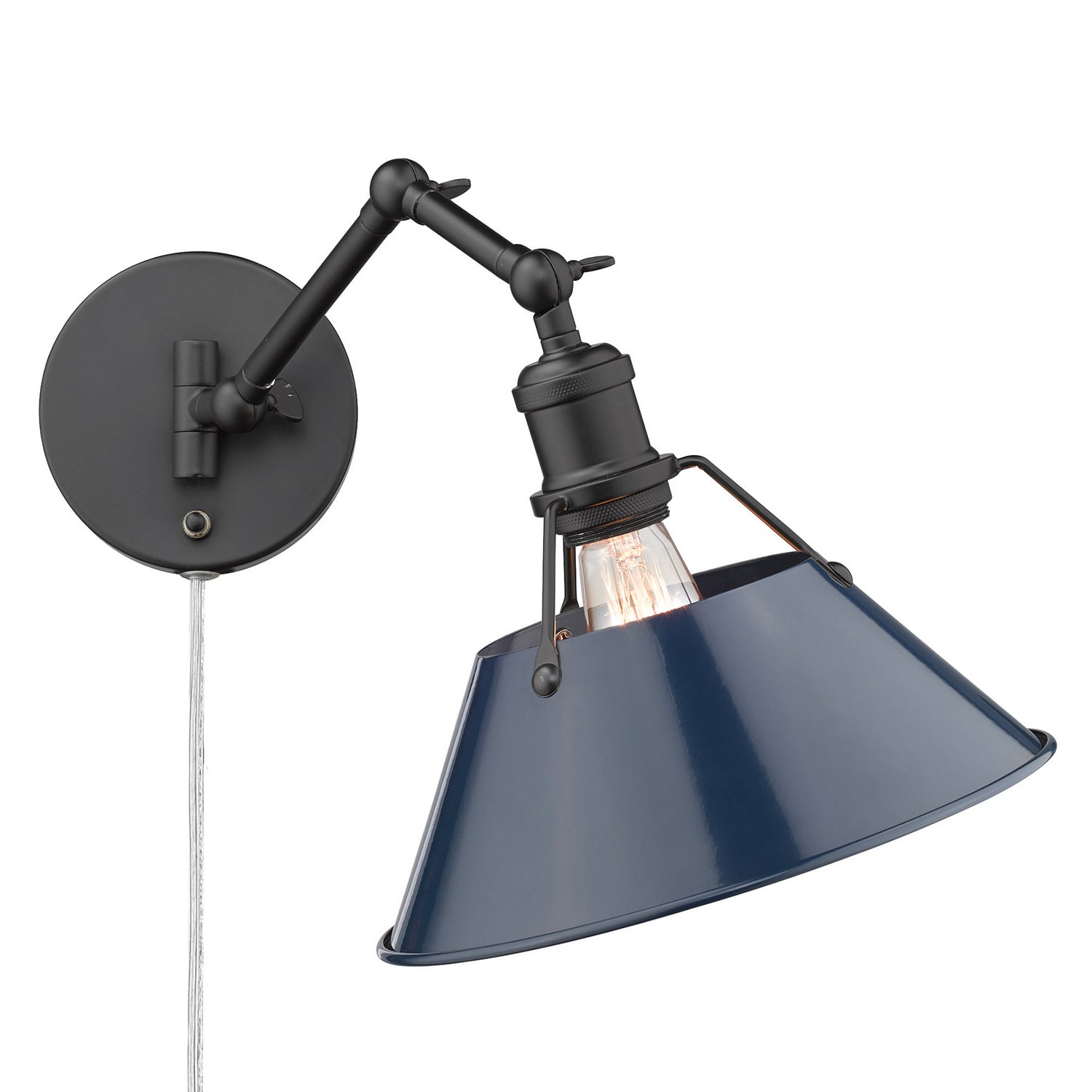 Golden - 3306-A1W BLK-NVY - One Light Wall Sconce - Orwell - Matte Black