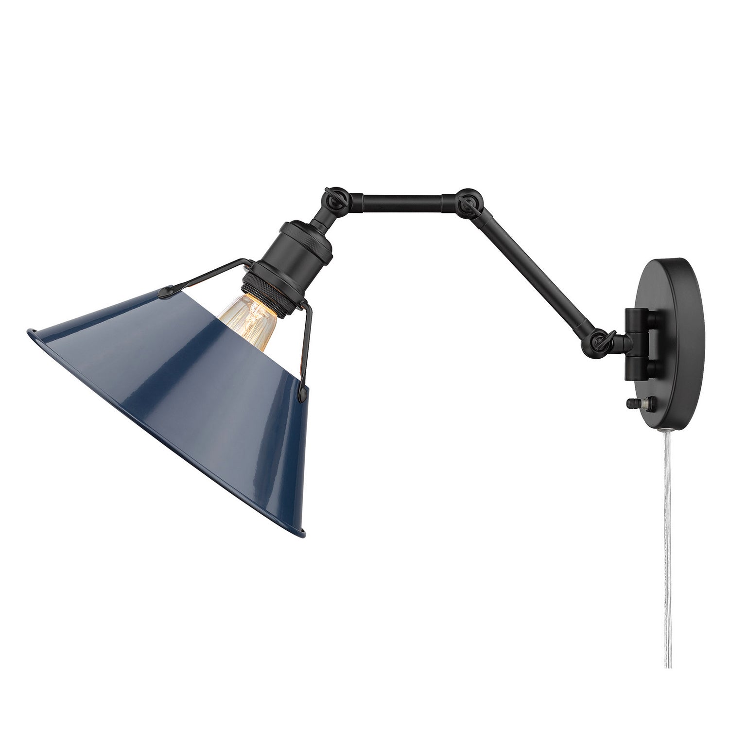 Golden - 3306-A1W BLK-NVY - One Light Wall Sconce - Orwell - Matte Black
