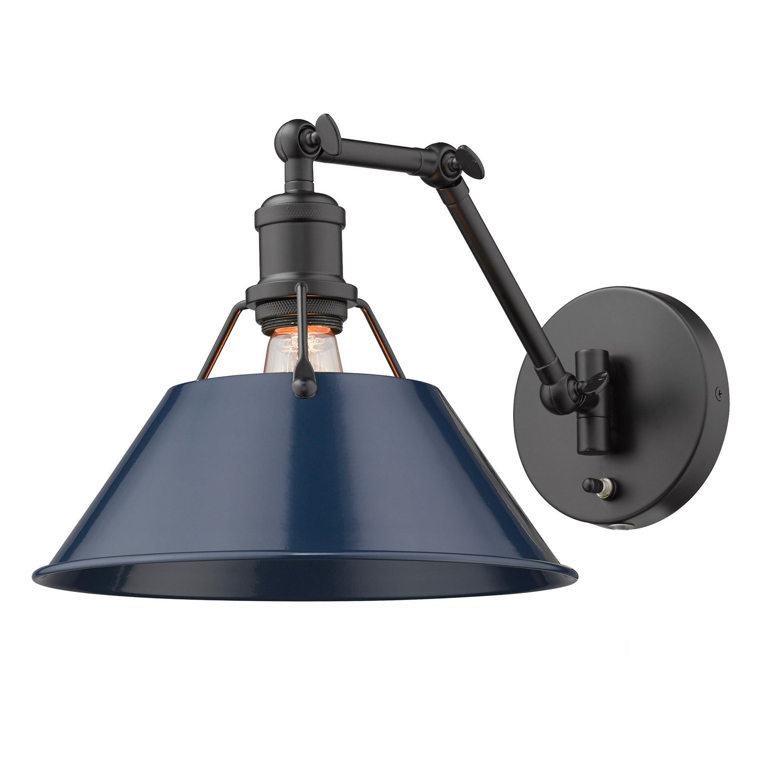 Golden - 3306-A1W BLK-NVY - One Light Wall Sconce - Orwell - Matte Black