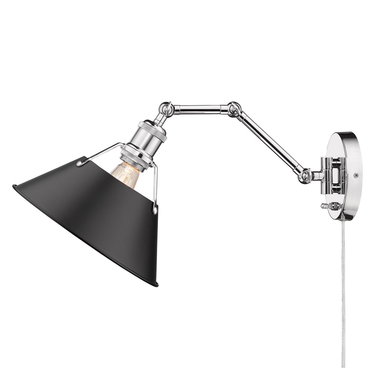 Golden - 3306-A1W CH-BLK - One Light Wall Sconce - Orwell - Chrome