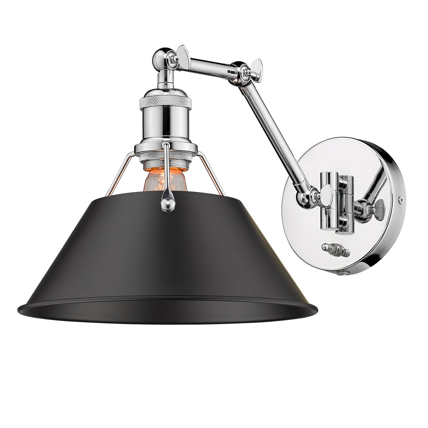 Golden - 3306-A1W CH-BLK - One Light Wall Sconce - Orwell - Chrome