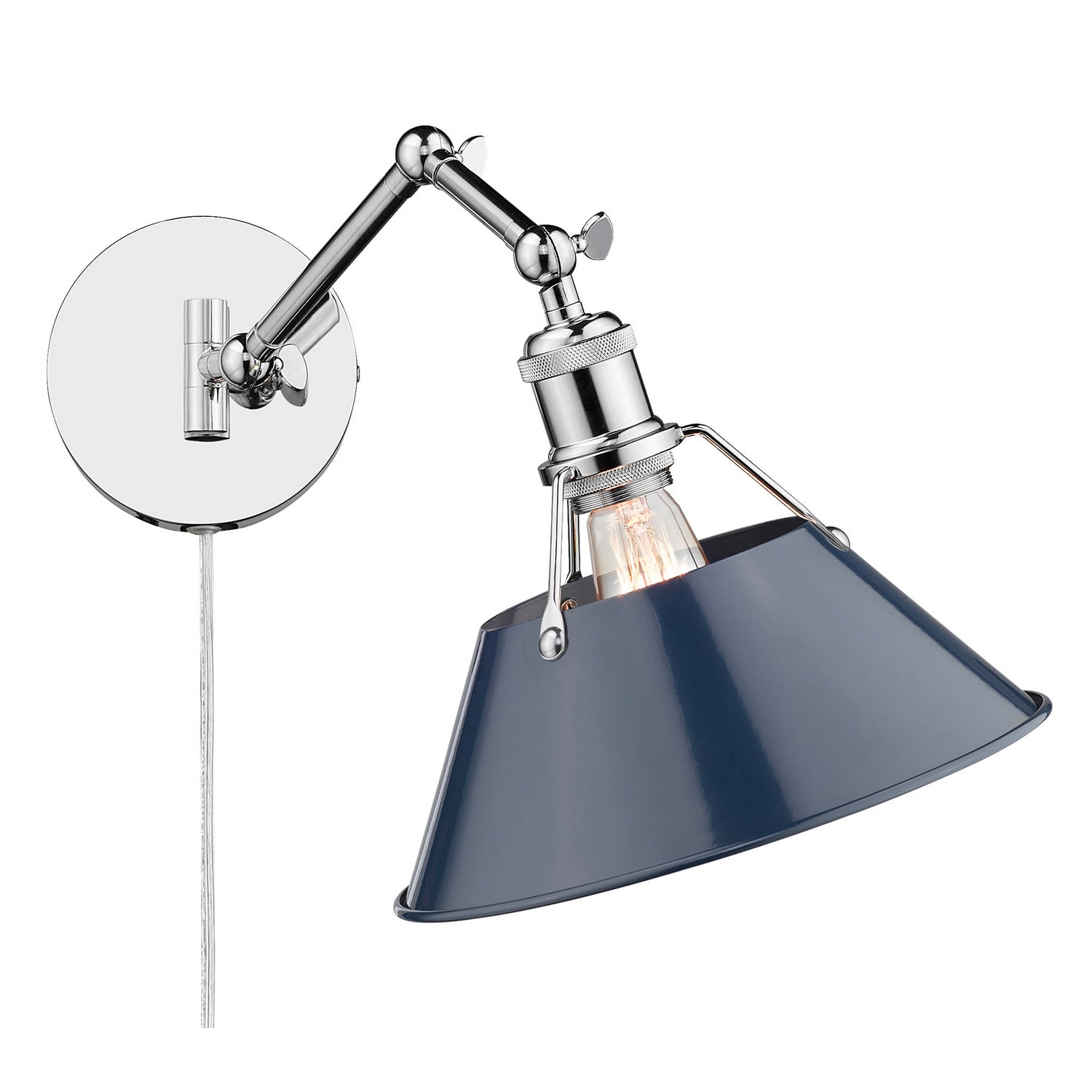 Golden - 3306-A1W CH-NVY - One Light Wall Sconce - Orwell - Chrome