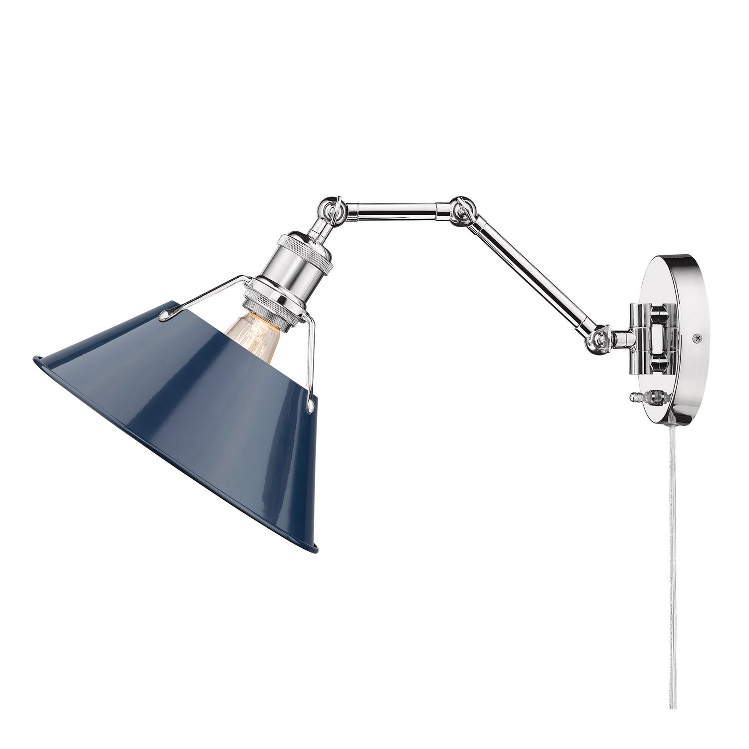 Golden - 3306-A1W CH-NVY - One Light Wall Sconce - Orwell - Chrome