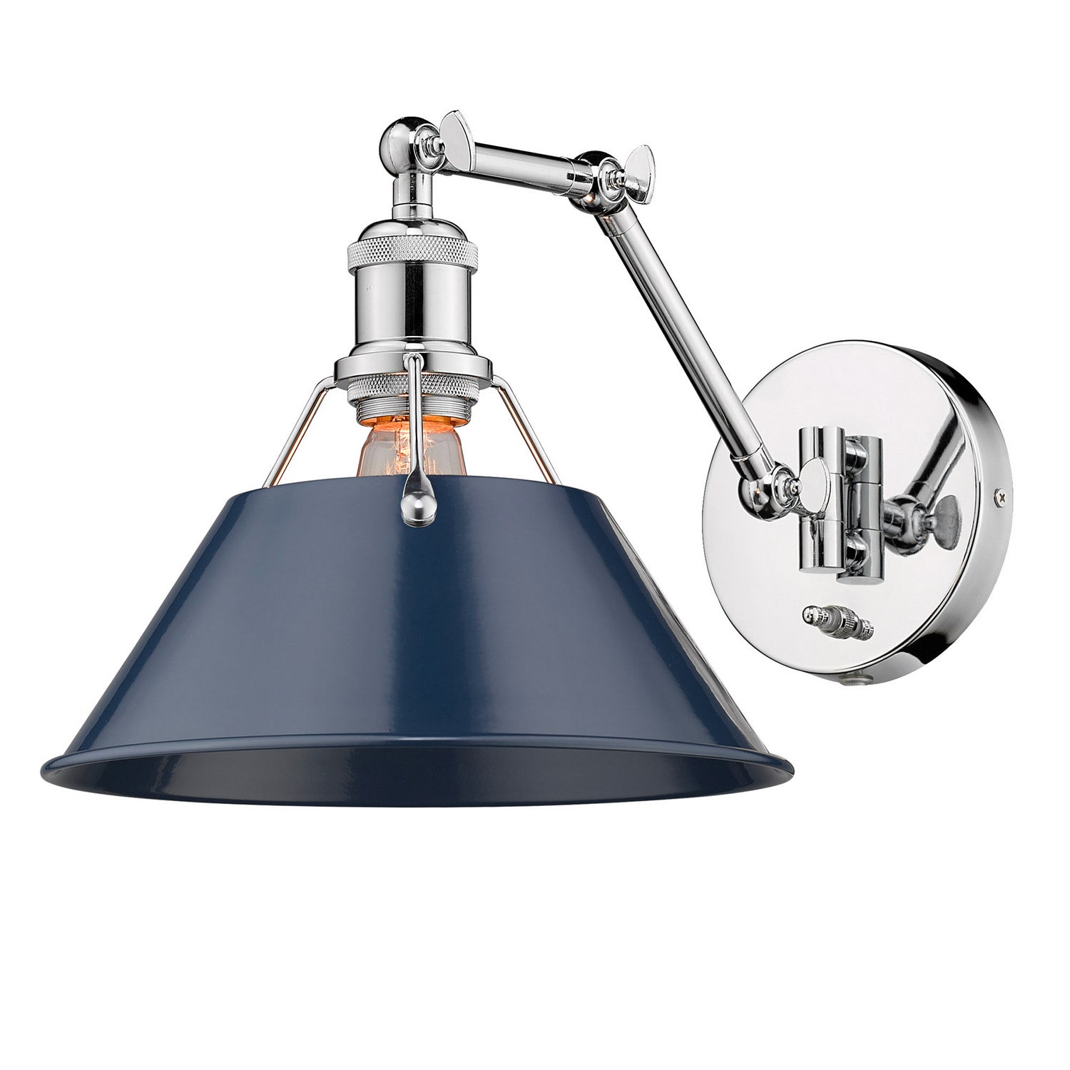 Golden - 3306-A1W CH-NVY - One Light Wall Sconce - Orwell - Chrome