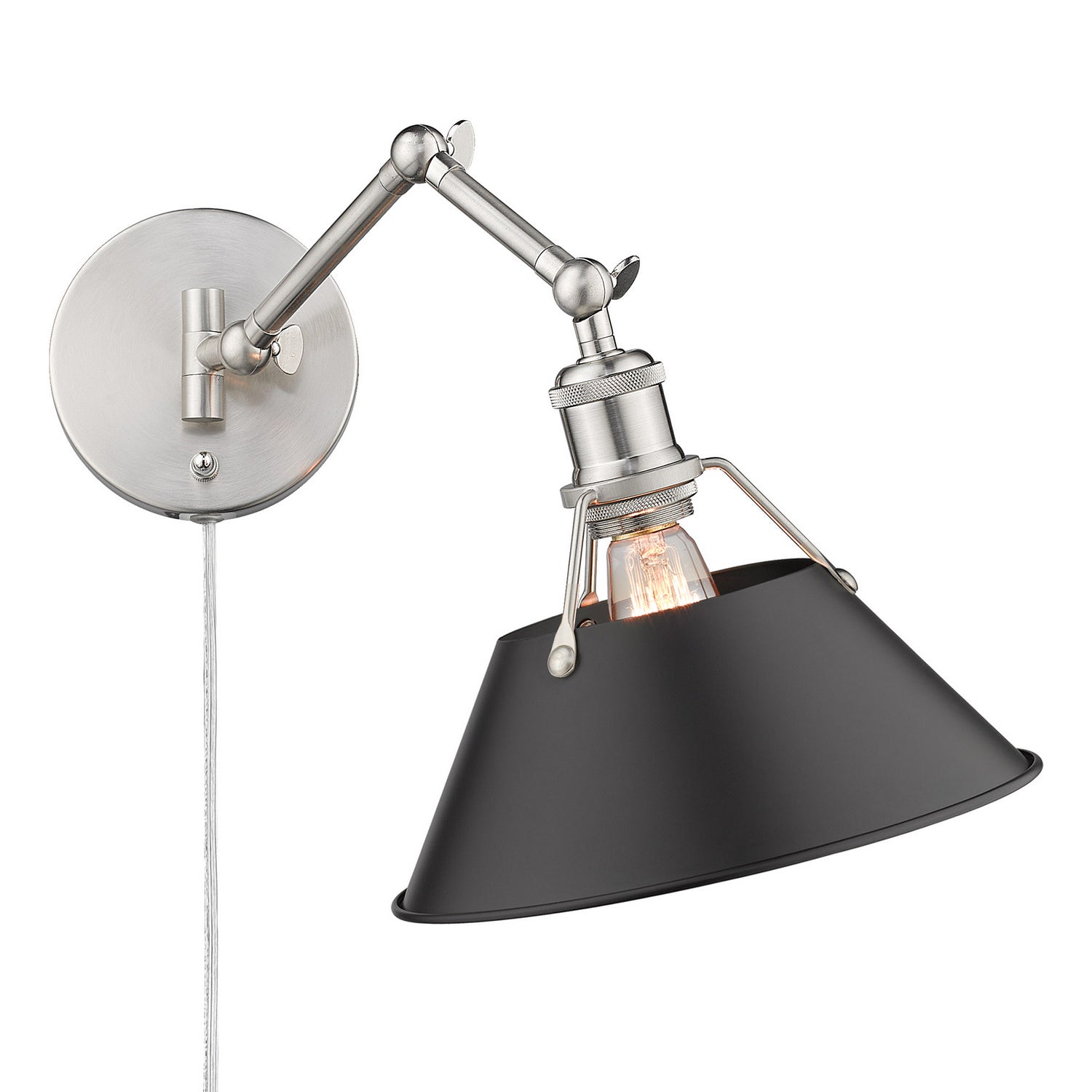 Golden - 3306-A1W PW-BLK - One Light Wall Sconce - Orwell - Pewter