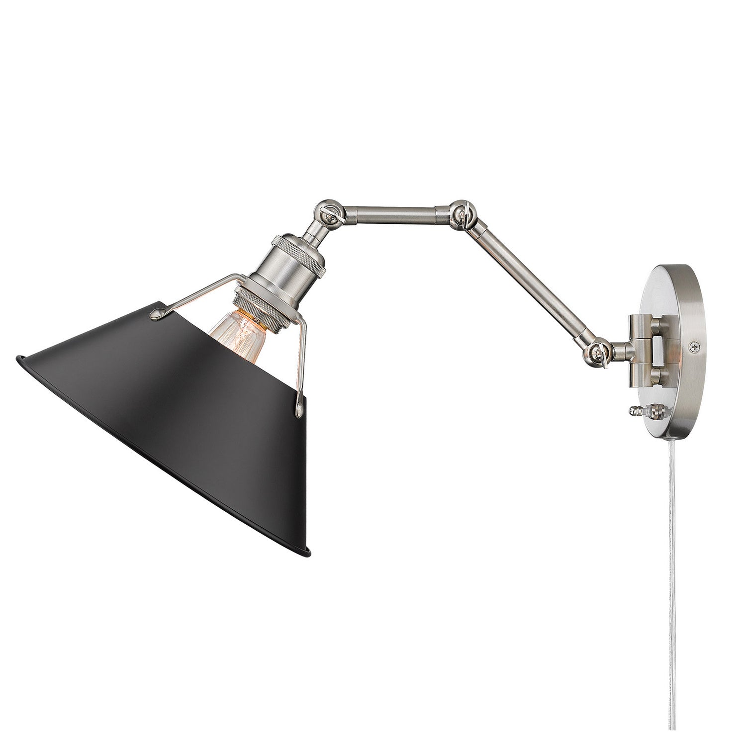 Golden - 3306-A1W PW-BLK - One Light Wall Sconce - Orwell - Pewter