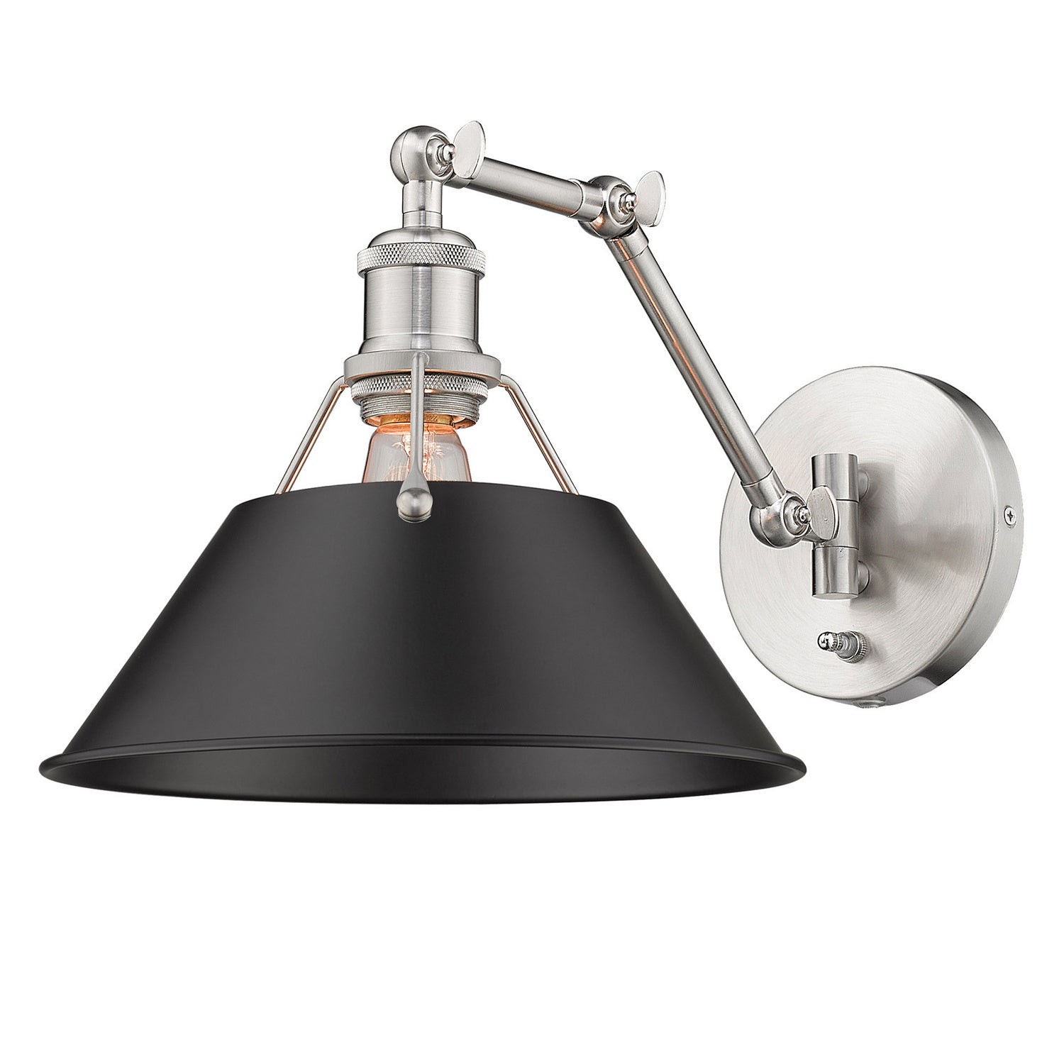 Golden - 3306-A1W PW-BLK - One Light Wall Sconce - Orwell - Pewter