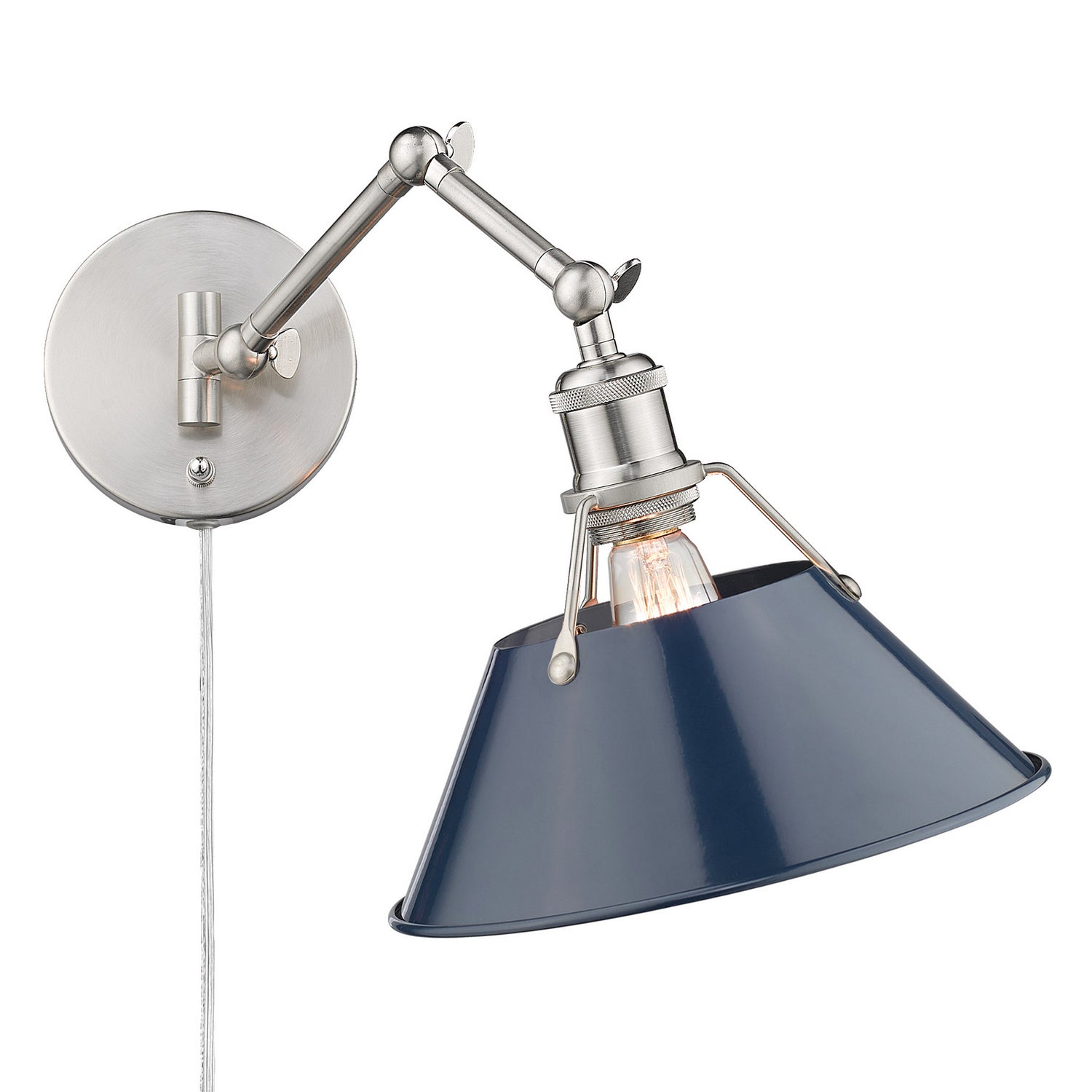 Golden - 3306-A1W PW-NVY - One Light Wall Sconce - Orwell - Pewter