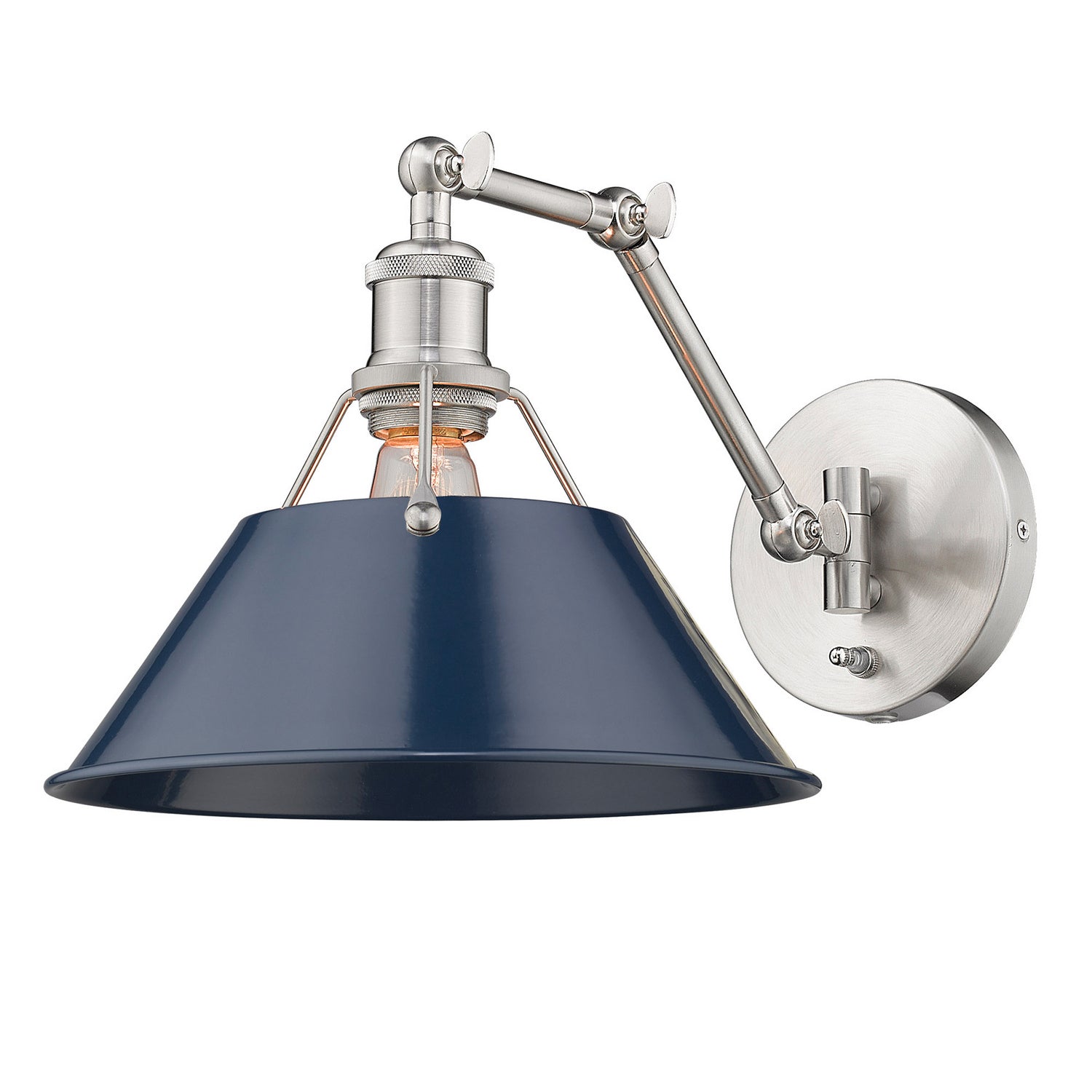 Golden - 3306-A1W PW-NVY - One Light Wall Sconce - Orwell - Pewter