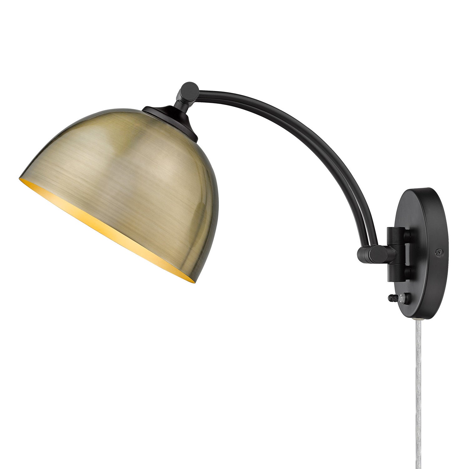 Golden - 3688-A1W BLK-AB - One Light Swing Arm - Rey - Matte Black