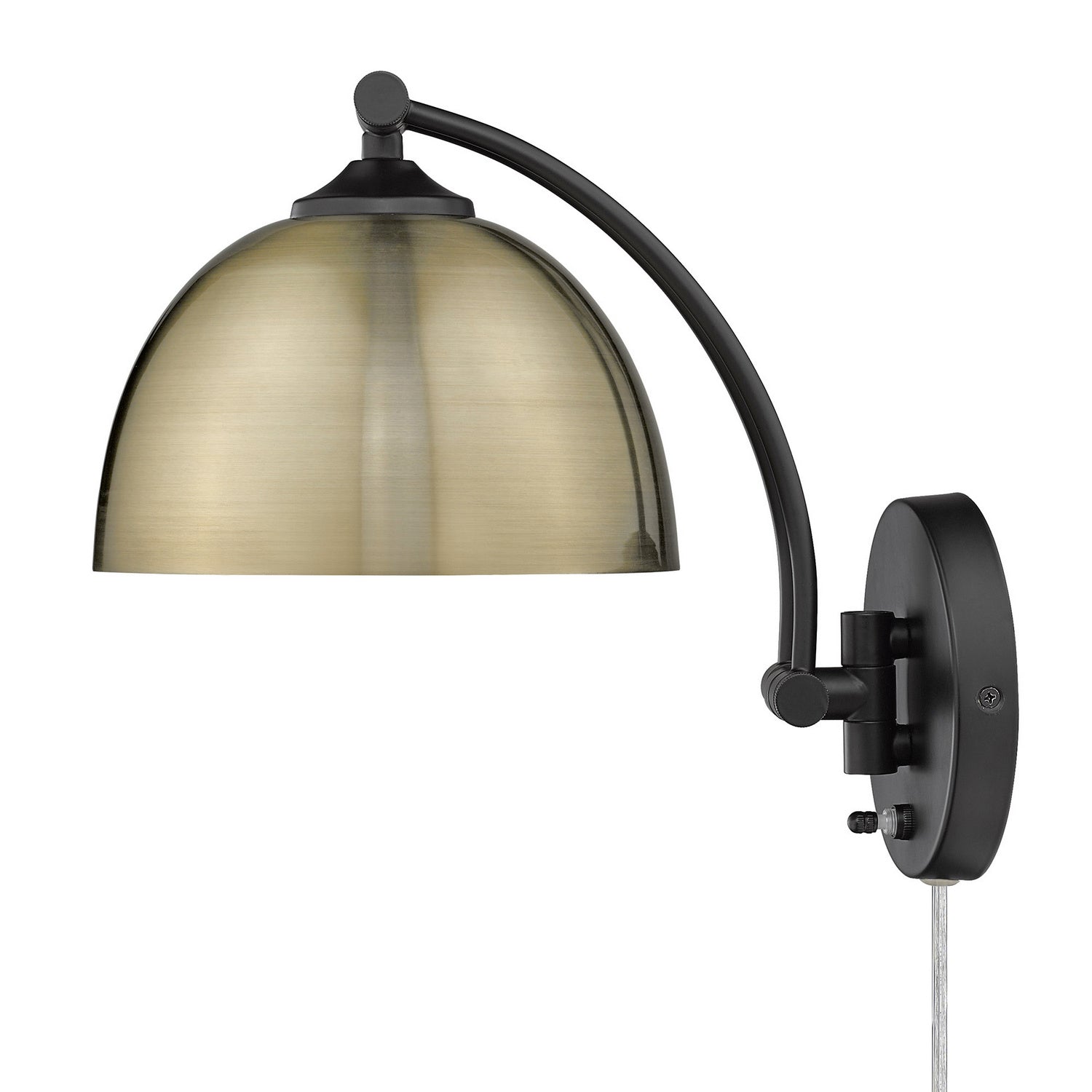 Golden - 3688-A1W BLK-AB - One Light Swing Arm - Rey - Matte Black