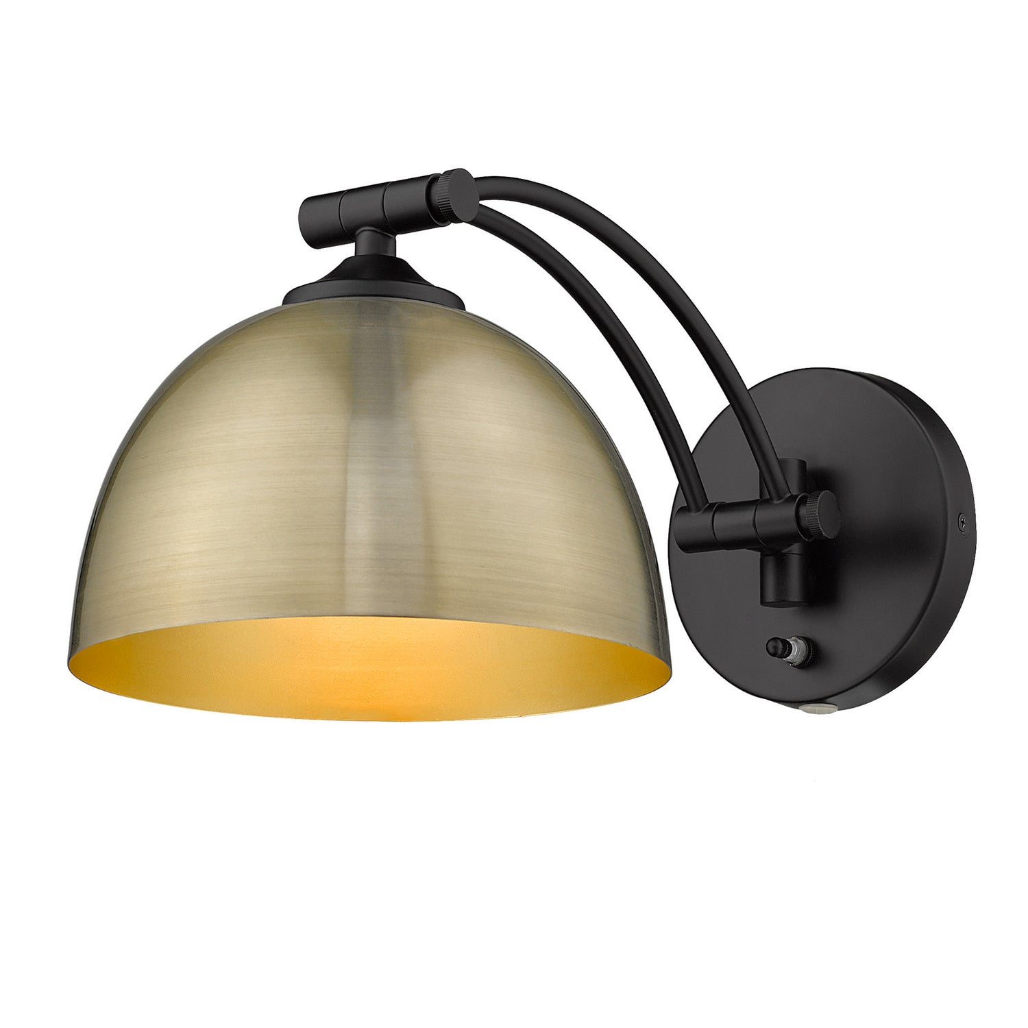 Golden - 3688-A1W BLK-AB - One Light Swing Arm - Rey - Matte Black