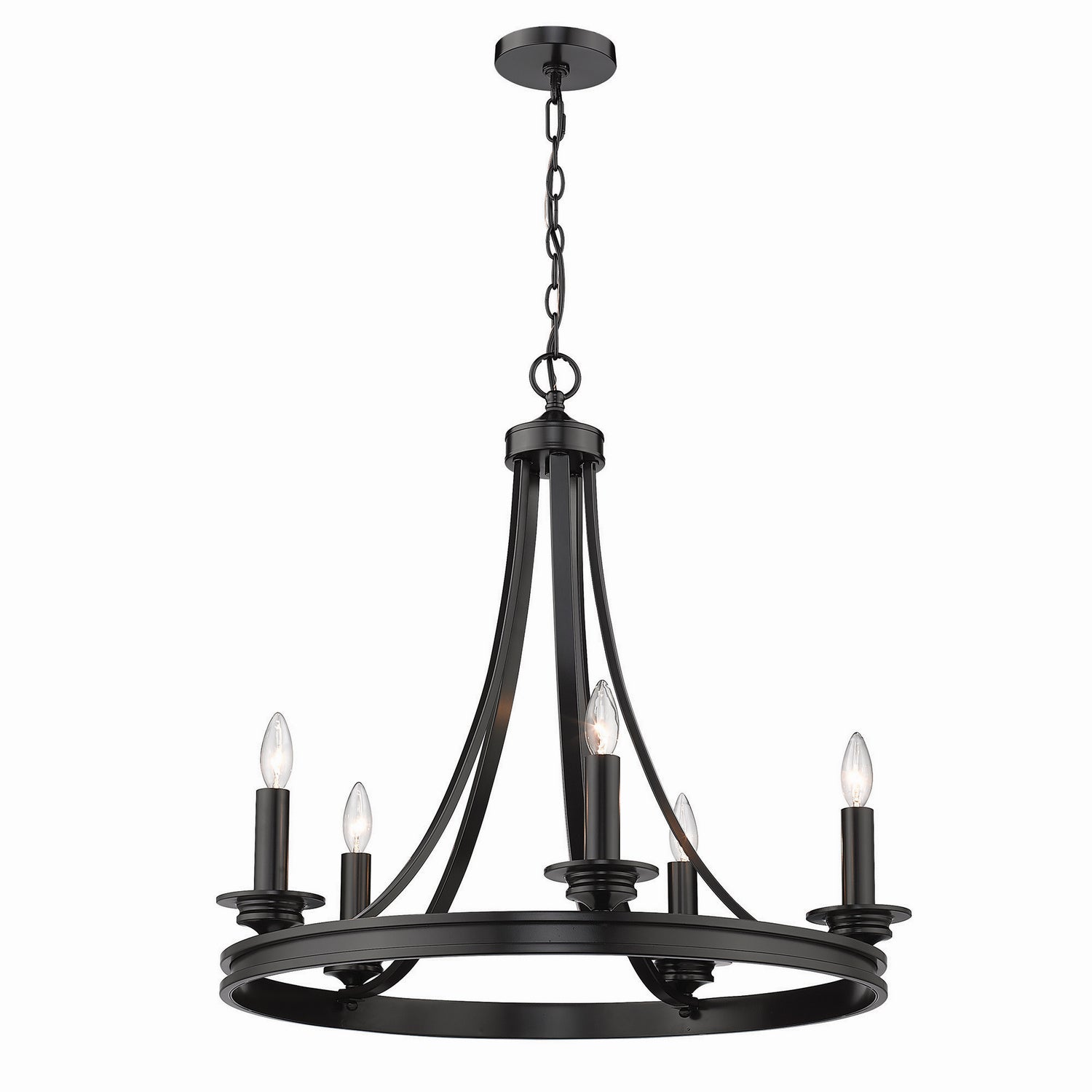 Golden - 3863-5 BLK - Five Light Chandelier - Saldano - Matte Black