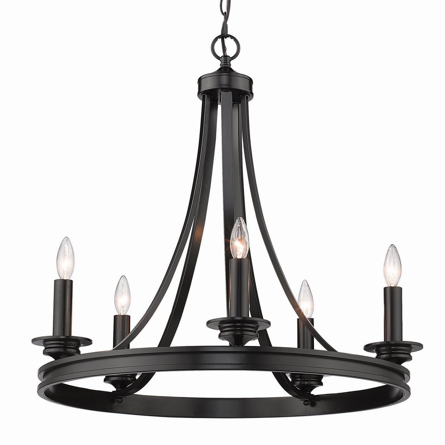 Golden - 3863-5 BLK - Five Light Chandelier - Saldano - Matte Black