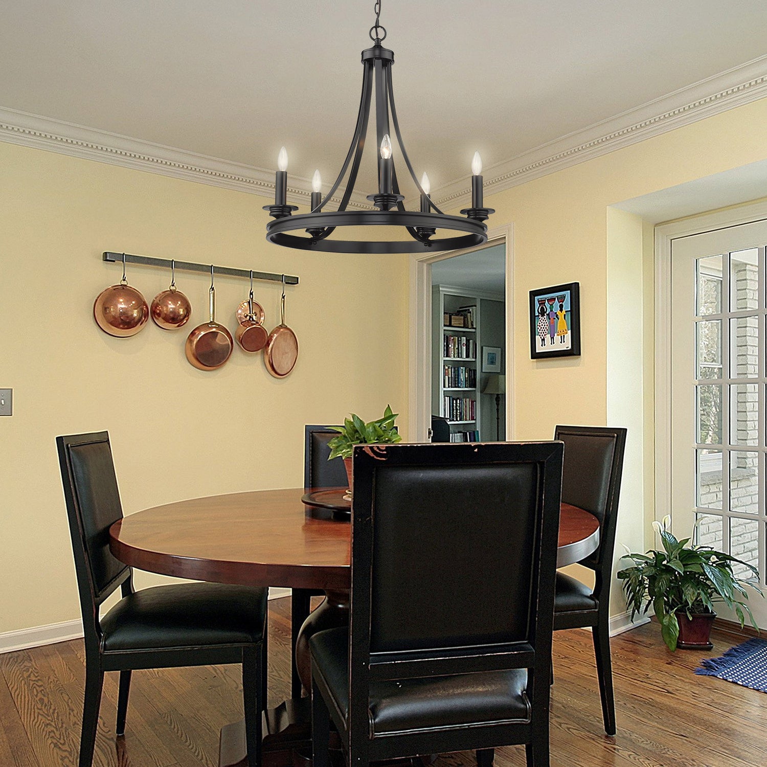 Golden - 3863-5 BLK - Five Light Chandelier - Saldano - Matte Black