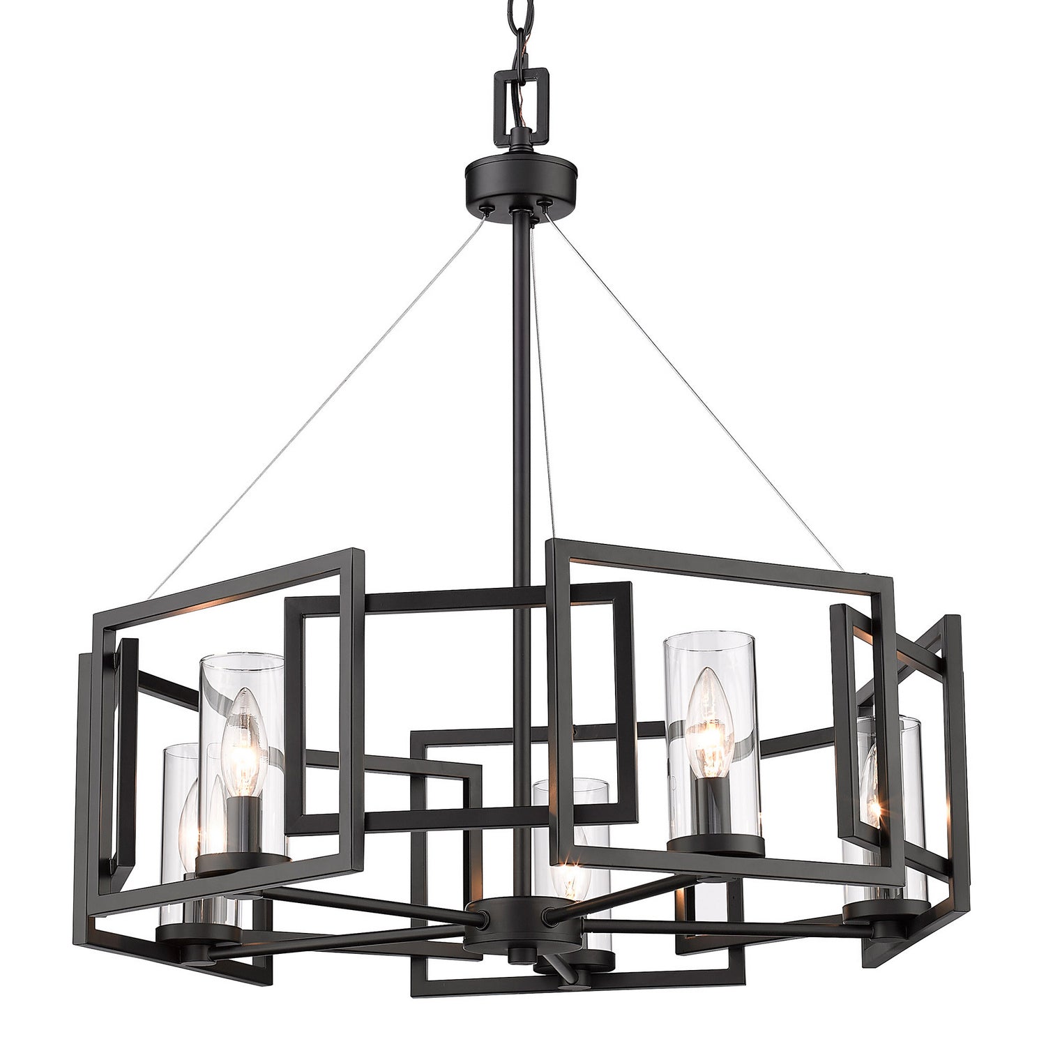 Golden - 6068-5 BLK - Five Light Chandelier - Marco - Matte Black