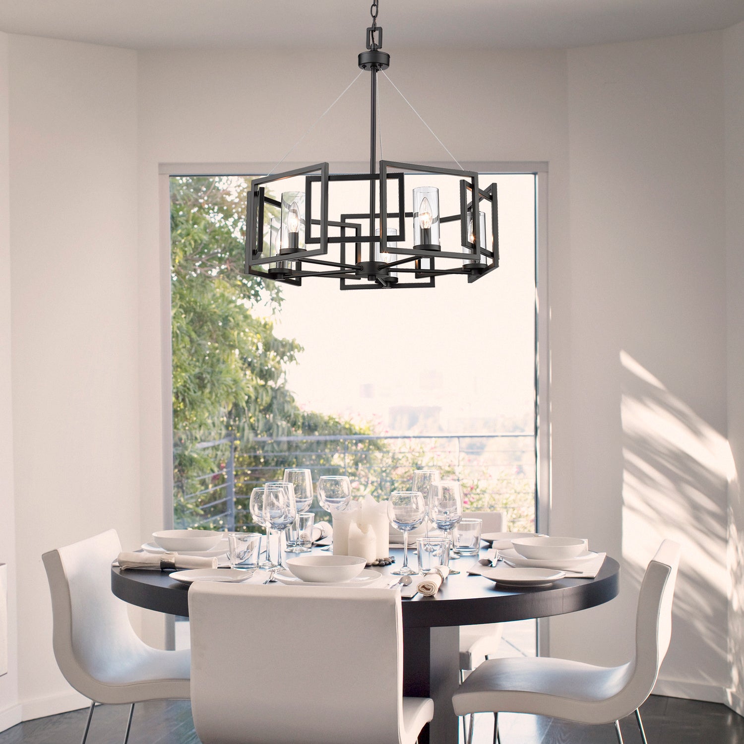 Golden - 6068-5 BLK - Five Light Chandelier - Marco - Matte Black