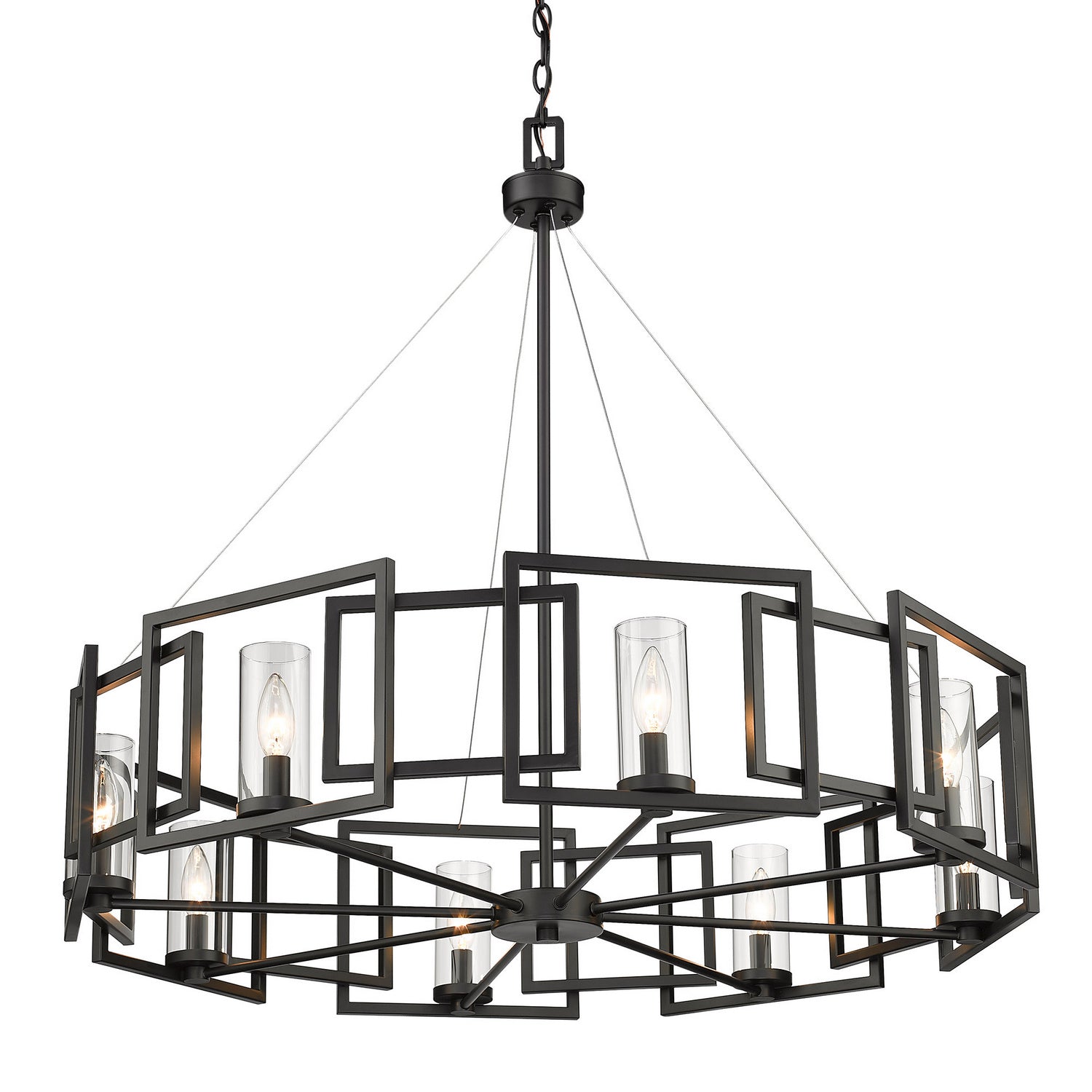 Golden - 6068-8 BLK - Eight Light Chandelier - Marco - Matte Black