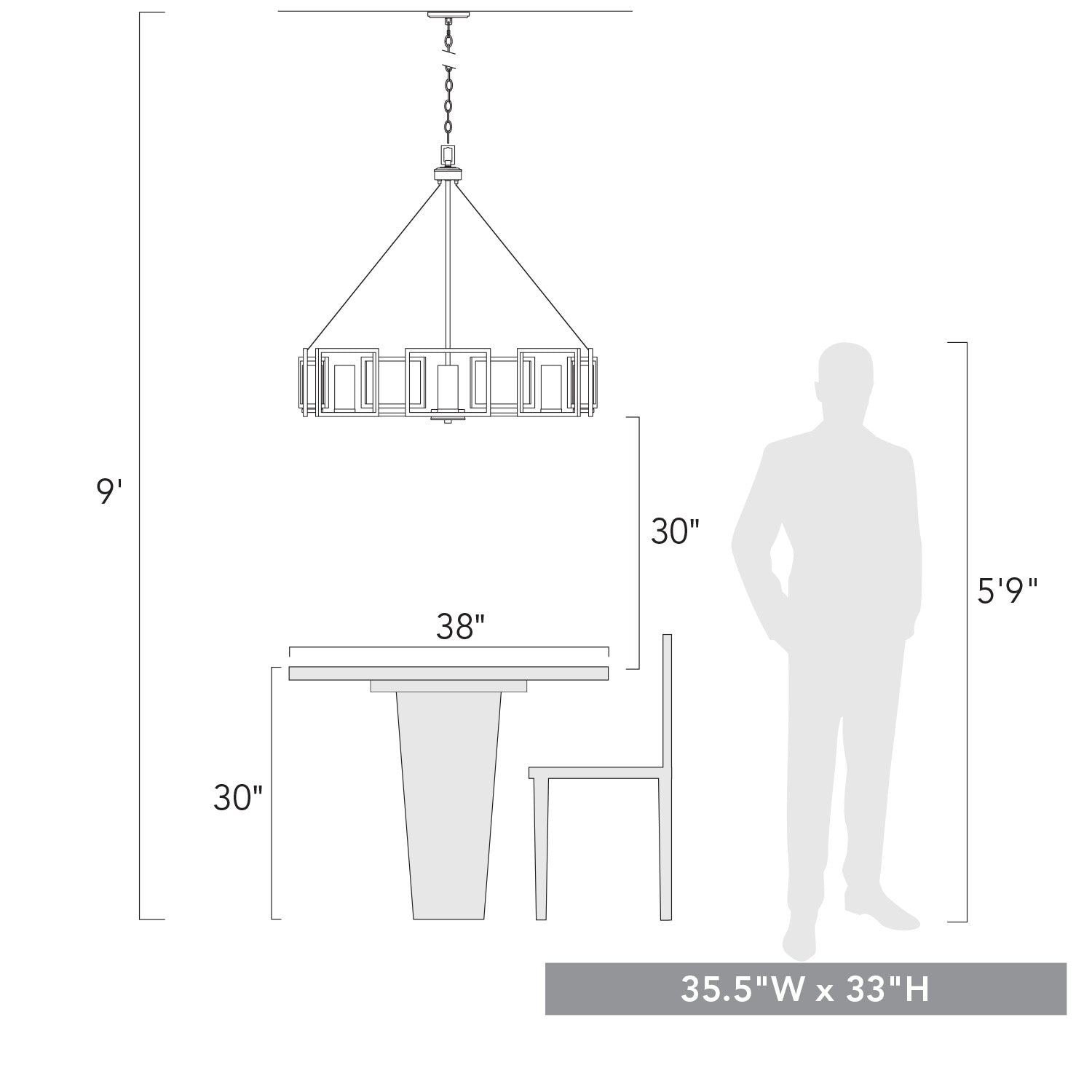 Golden - 6068-8 BLK - Eight Light Chandelier - Marco - Matte Black