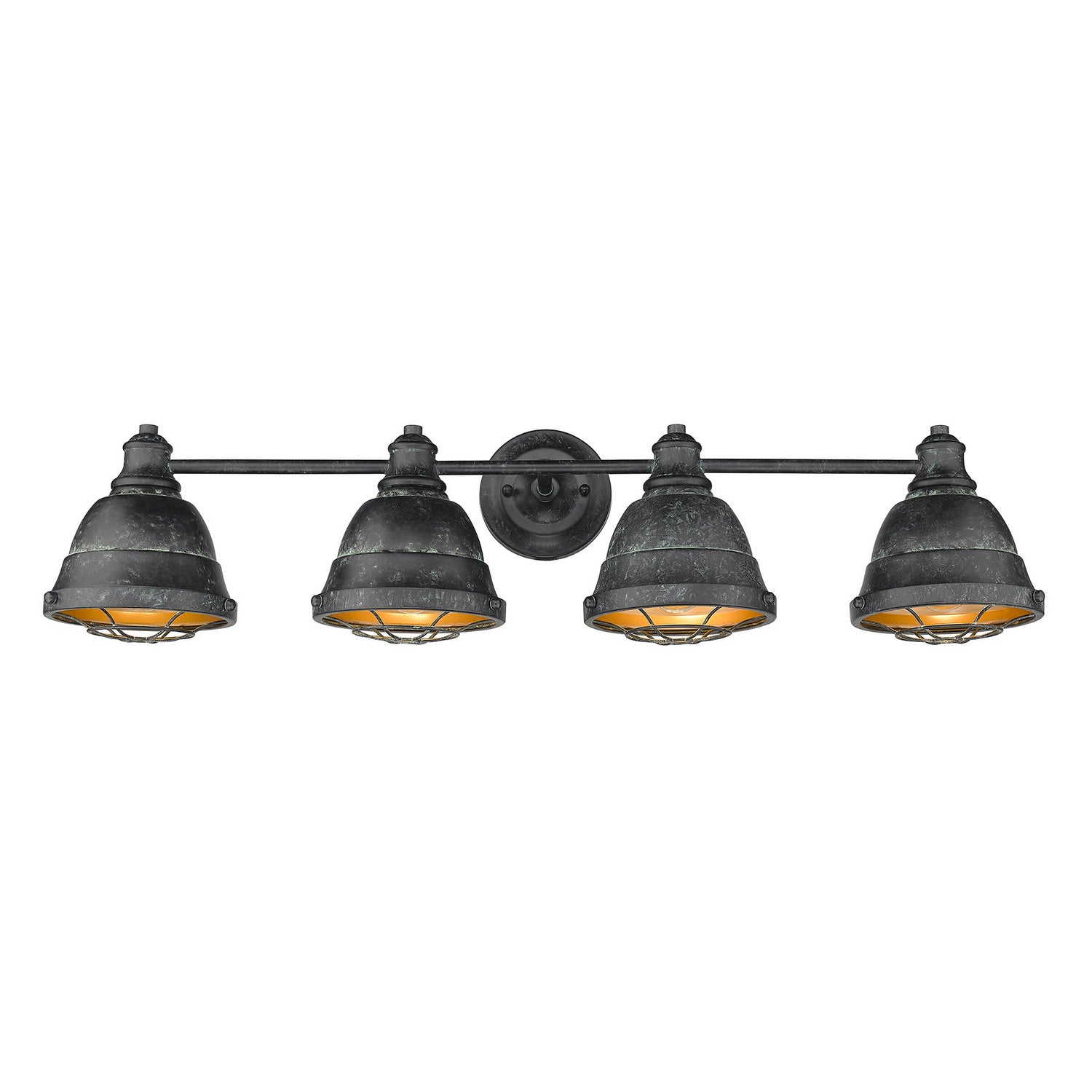 Golden - 7312-BA4 BP - Four Light Bath Vanity - Bartlett - Black Patina