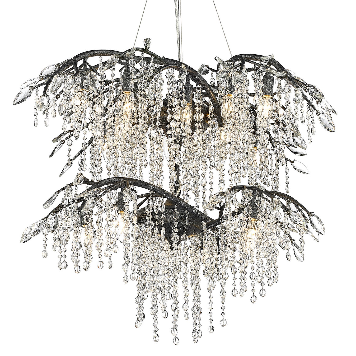 Golden - 9903-18 BI - 18 Light Chandelier - Autumn Twilight - Black Iron