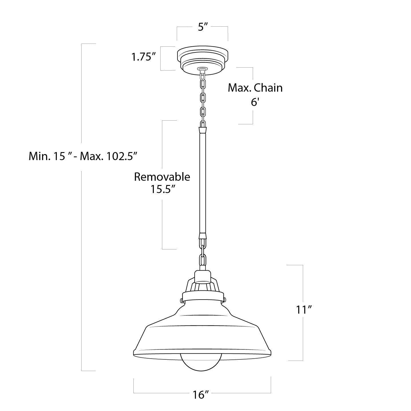 Regina Andrew - 16-1283WT - One Light Pendant - Maine - White