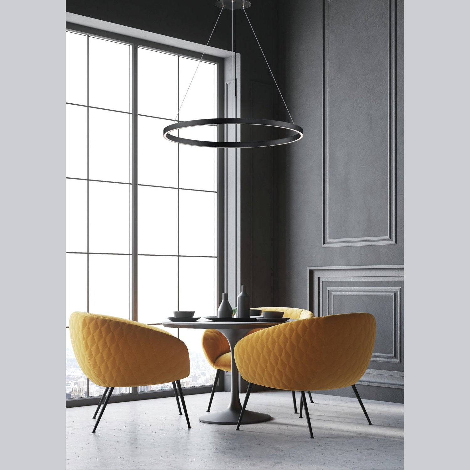 ET2 - E22726-BK - LED Pendant - Groove WiZ - Black
