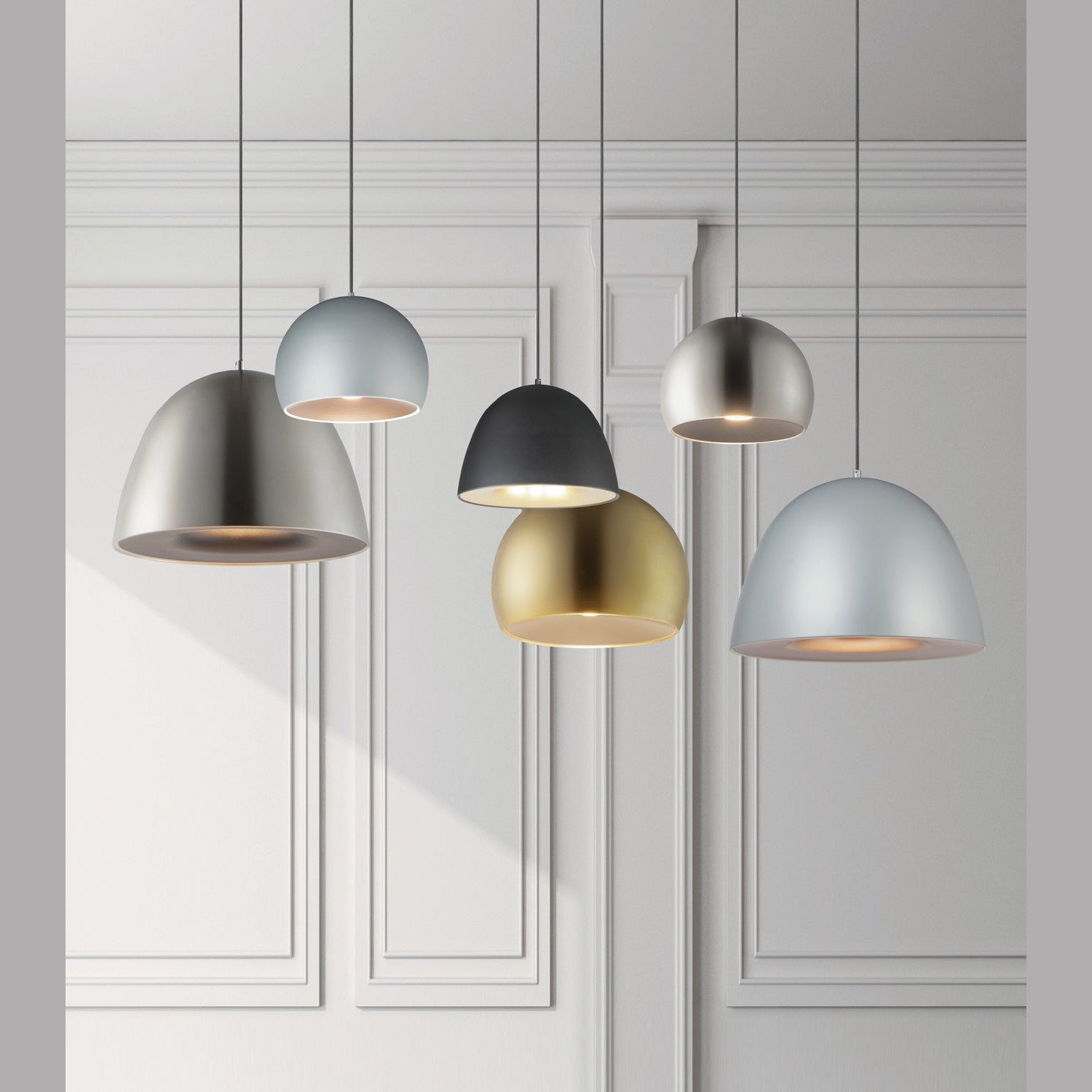 ET2 - E24916-BKSBR - LED Pendant - Fungo - Black / Satin Brass