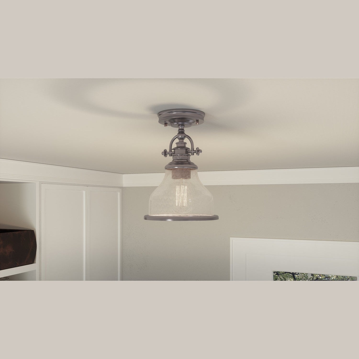 Quoizel - GRTS1708BN - One Light Semiflush Mount - Grant - Brushed Nickel