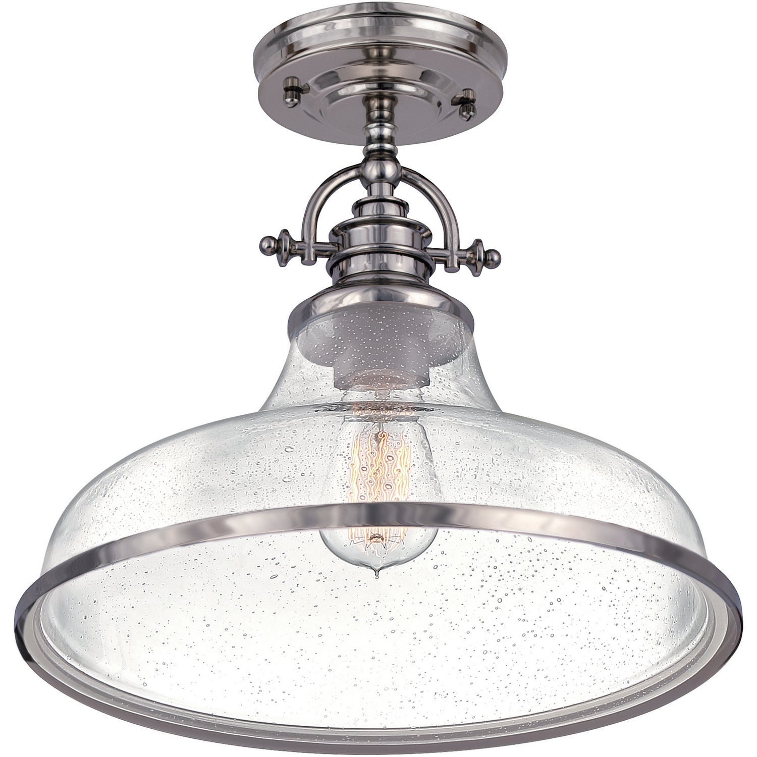 Quoizel - GRTS1714BN - One Light Semiflush Mount - Grant - Brushed Nickel