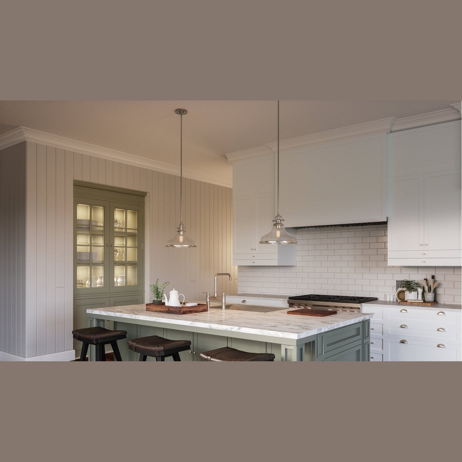 Quoizel - GRTS2814BN - One Light Pendant - Grant - Brushed Nickel