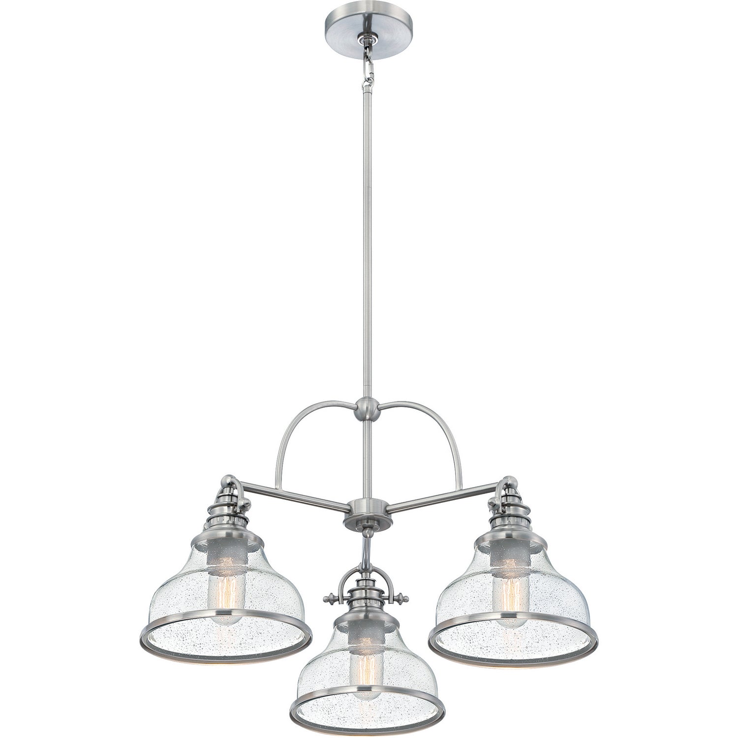 Quoizel - GRTS5103BN - Three Light Chandelier - Grant - Brushed Nickel