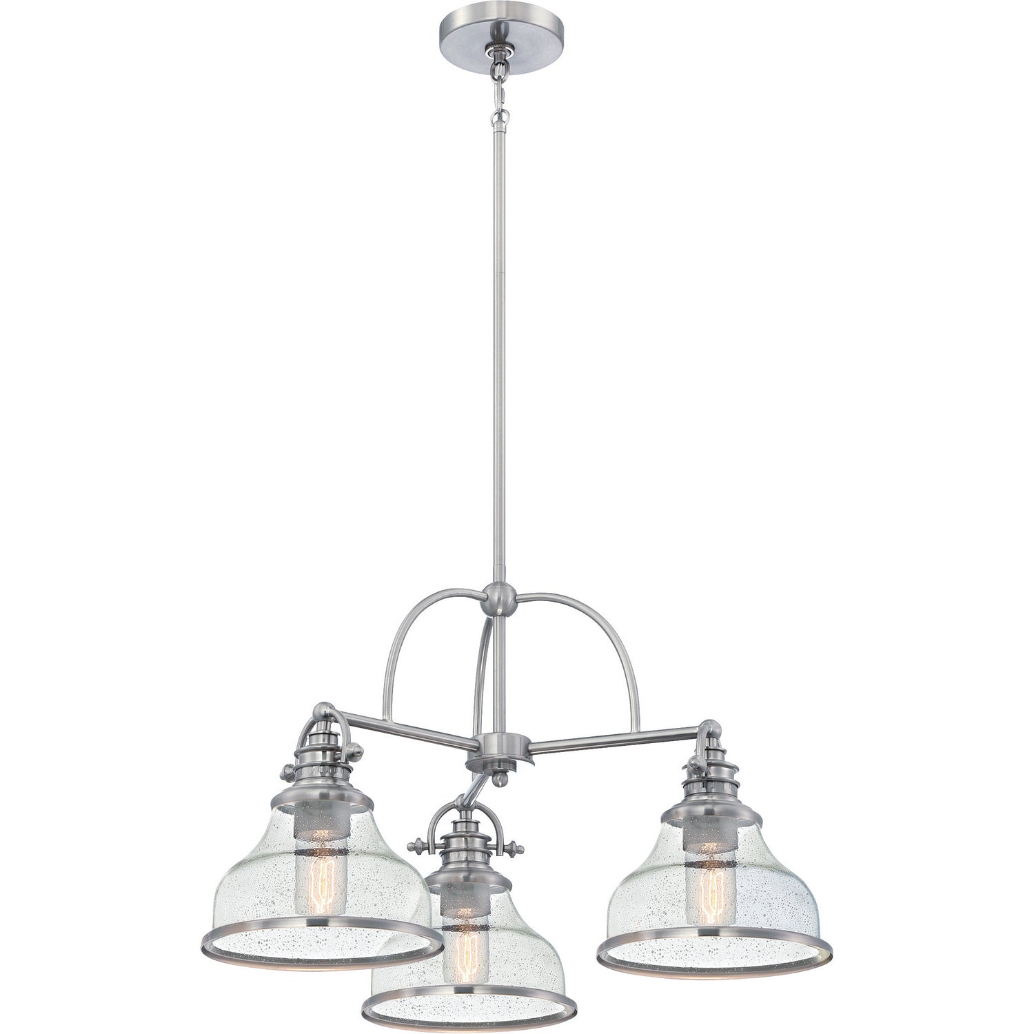 Quoizel - GRTS5103BN - Three Light Chandelier - Grant - Brushed Nickel