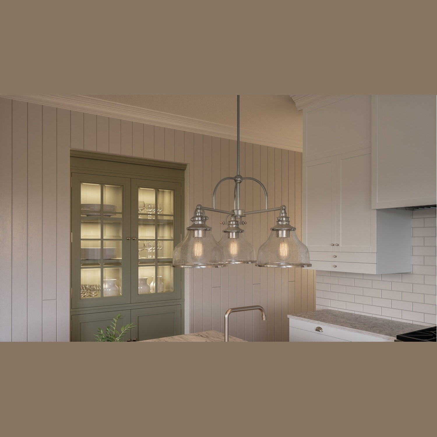 Quoizel - GRTS5103BN - Three Light Chandelier - Grant - Brushed Nickel