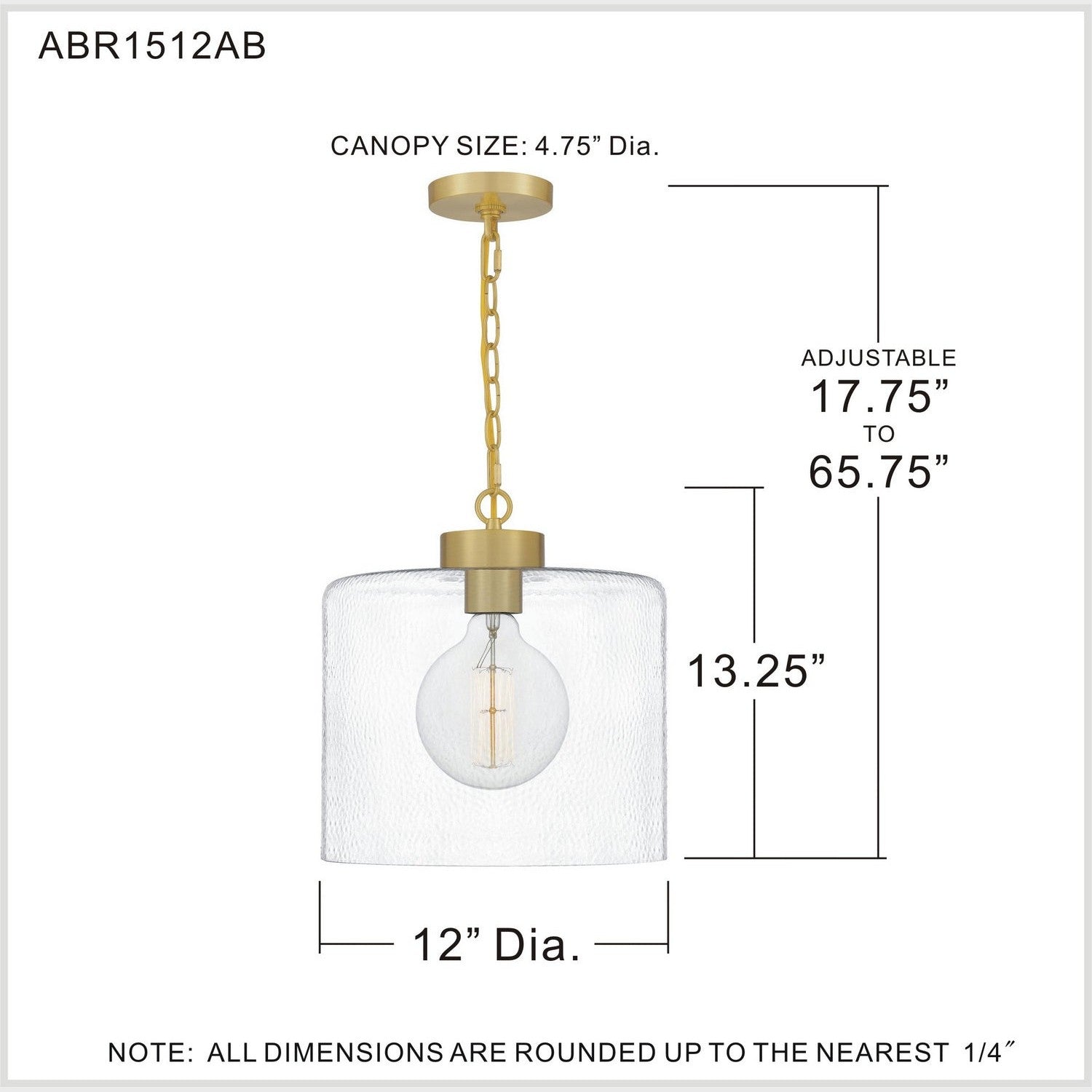 Quoizel - ABR1512AB - One Light Mini Pendant - Abner - Aged Brass