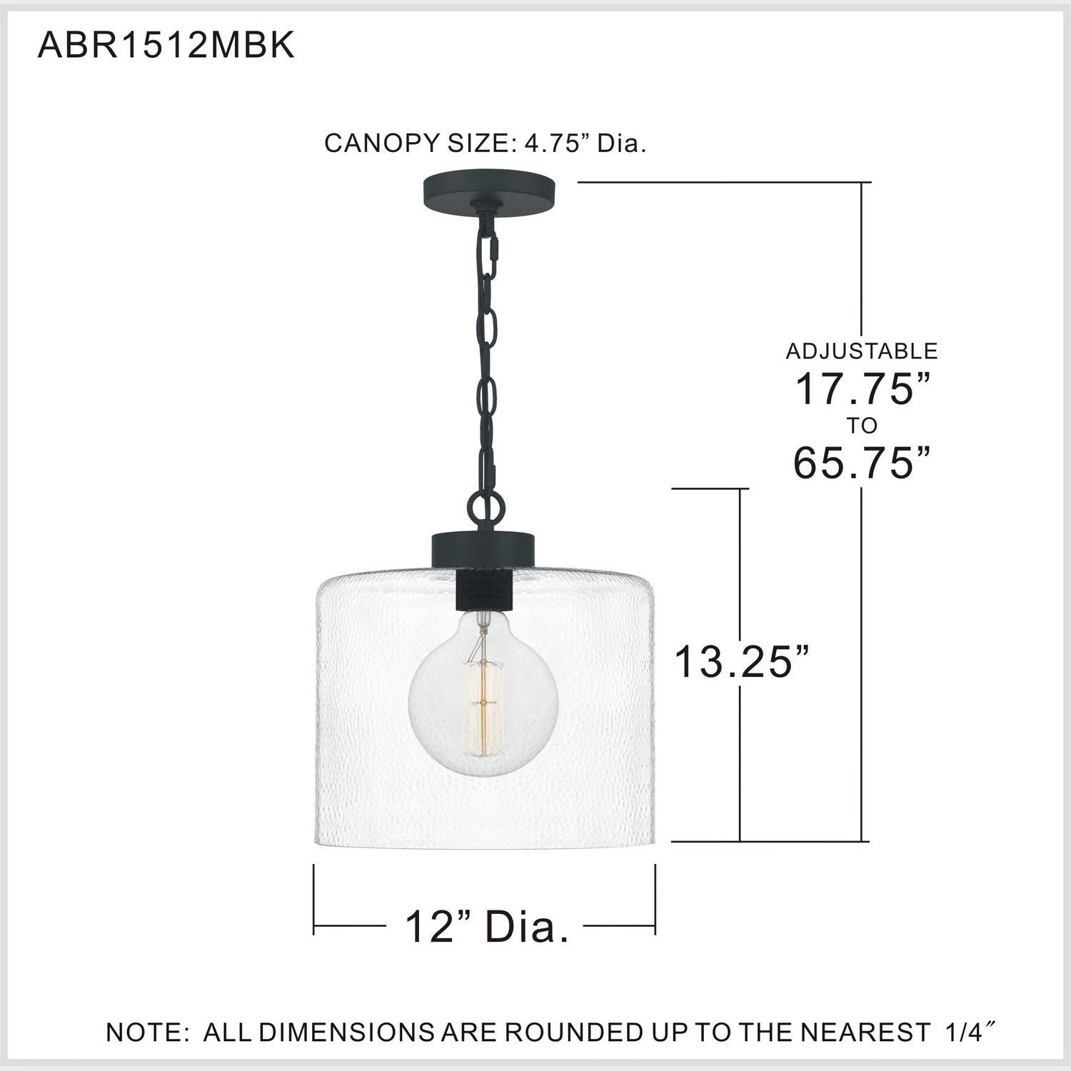 Quoizel - ABR1512MBK - One Light Mini Pendant - Abner - Matte Black