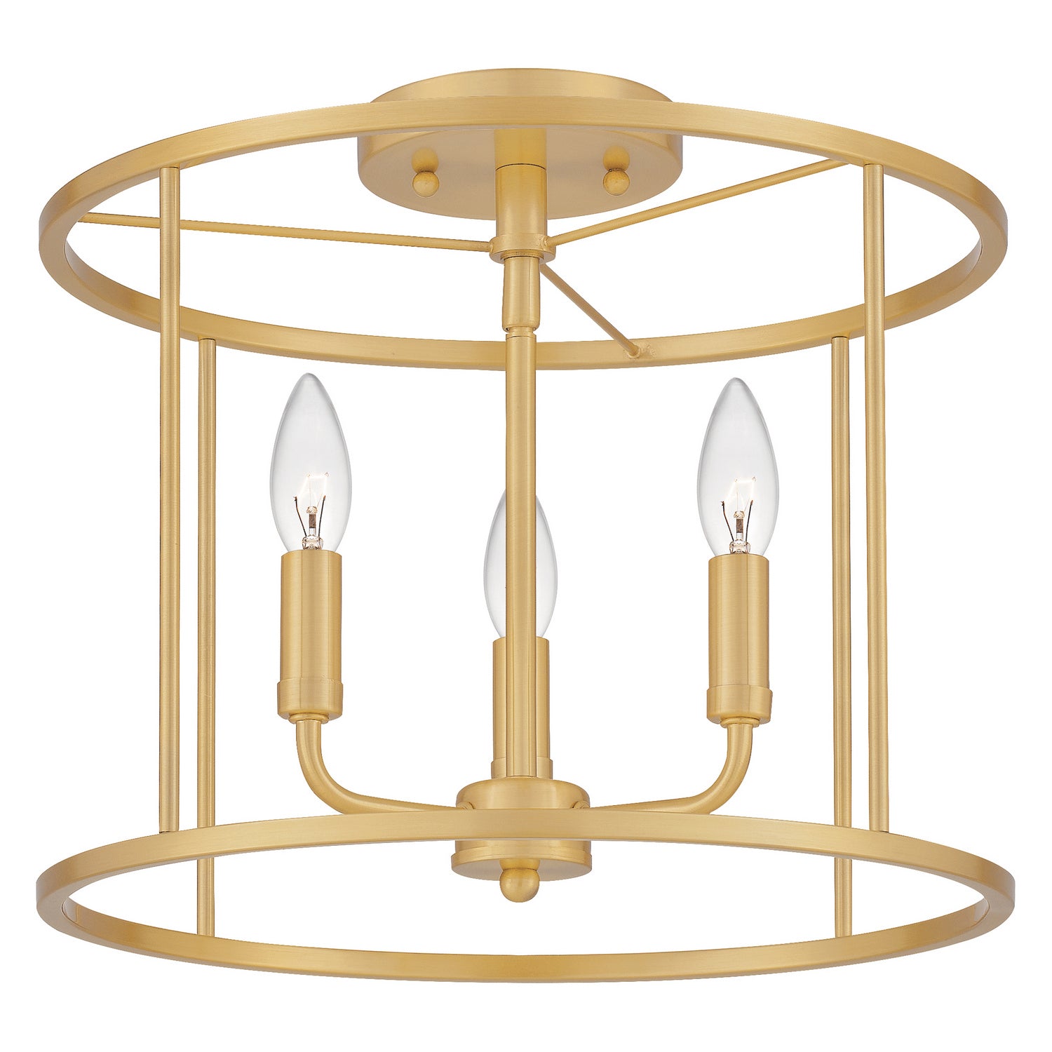 Quoizel - ABR1714AB - Three Light Semi Flush Mount - Abner - Aged Brass