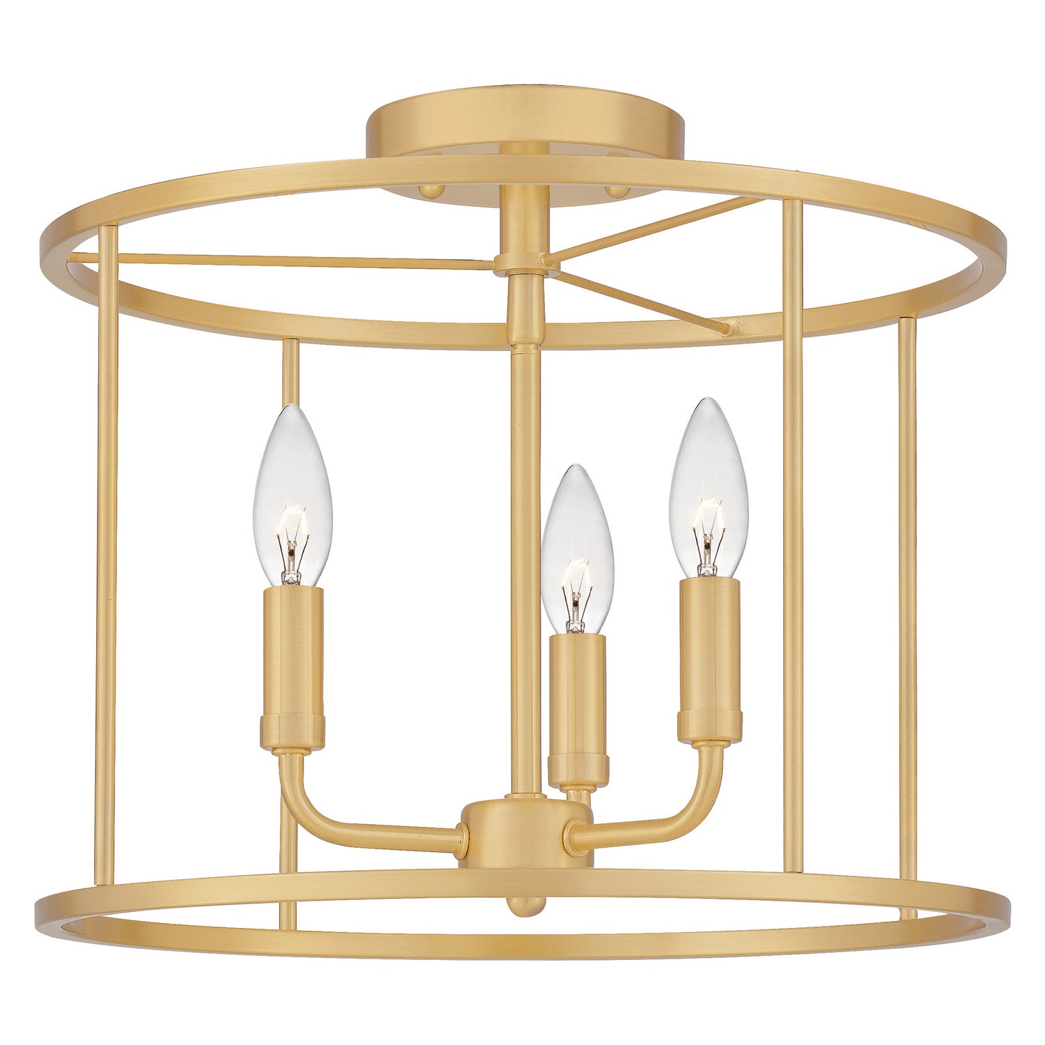 Quoizel - ABR1714AB - Three Light Semi Flush Mount - Abner - Aged Brass
