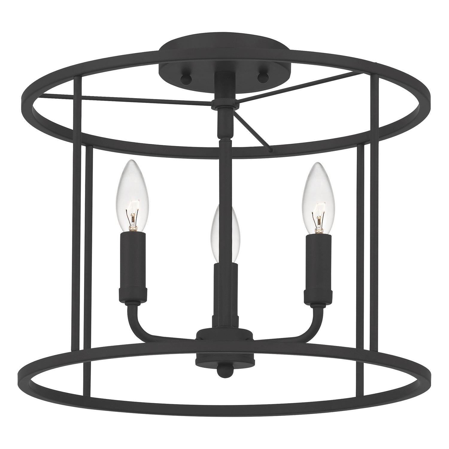 Quoizel - ABR1714MBK - Three Light Semi Flush Mount - Abner - Matte Black